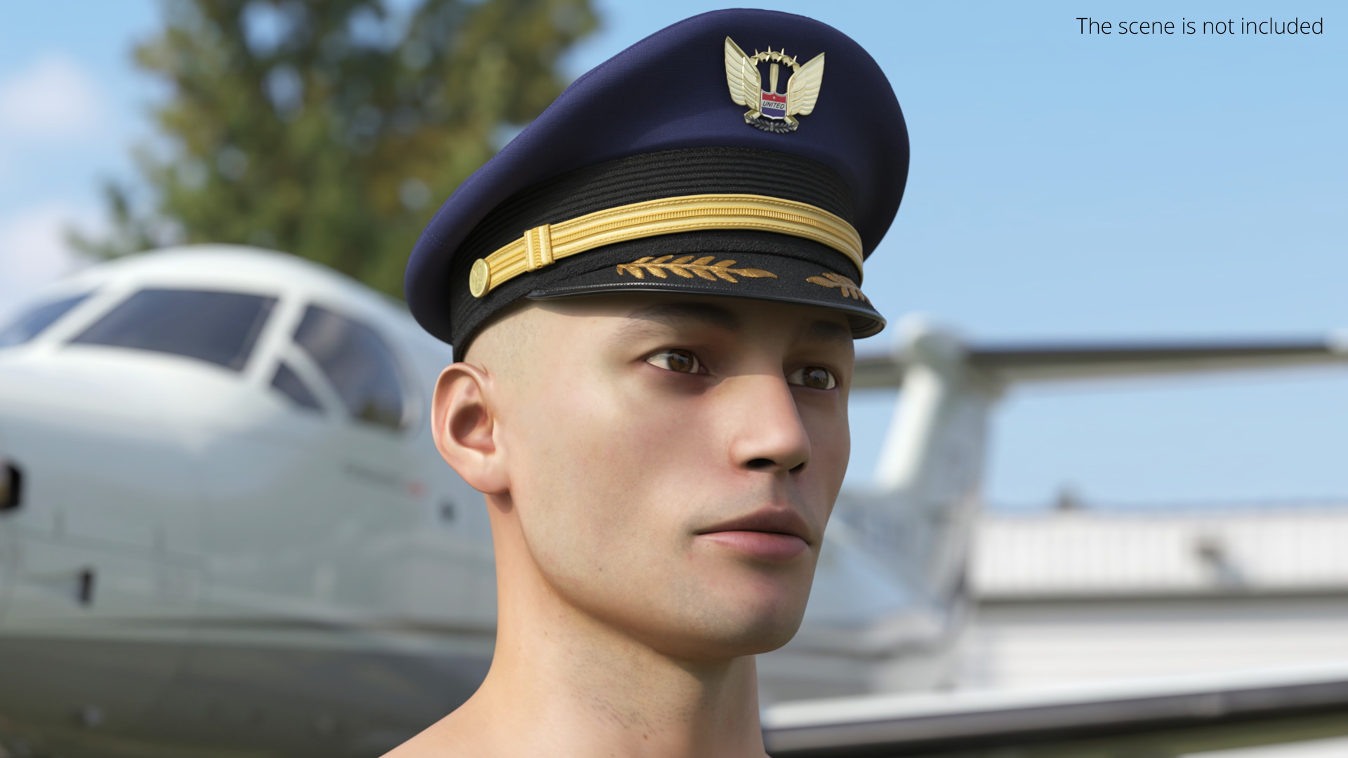 Tactical Flight Helmet on Male Head Black - view 3