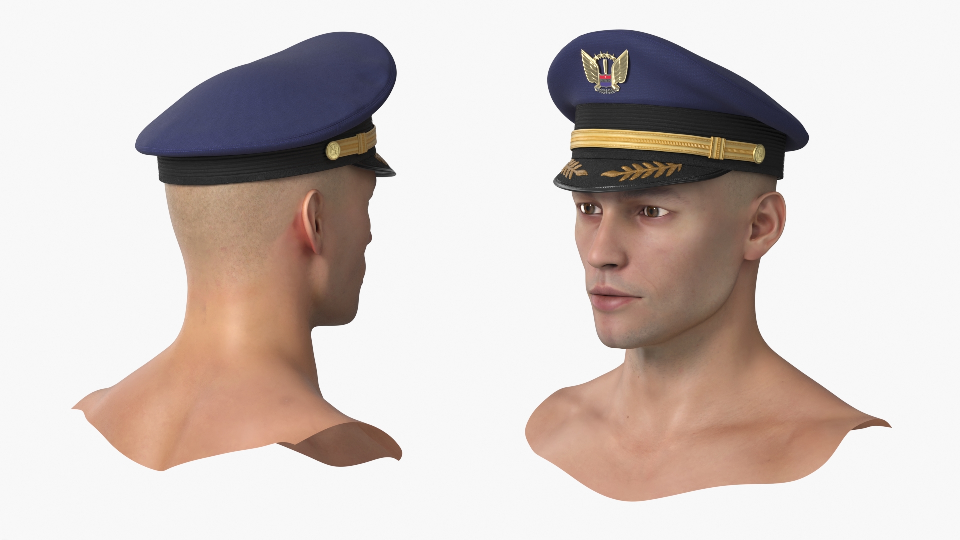 Tactical Flight Helmet on Male Head Black - view 2
