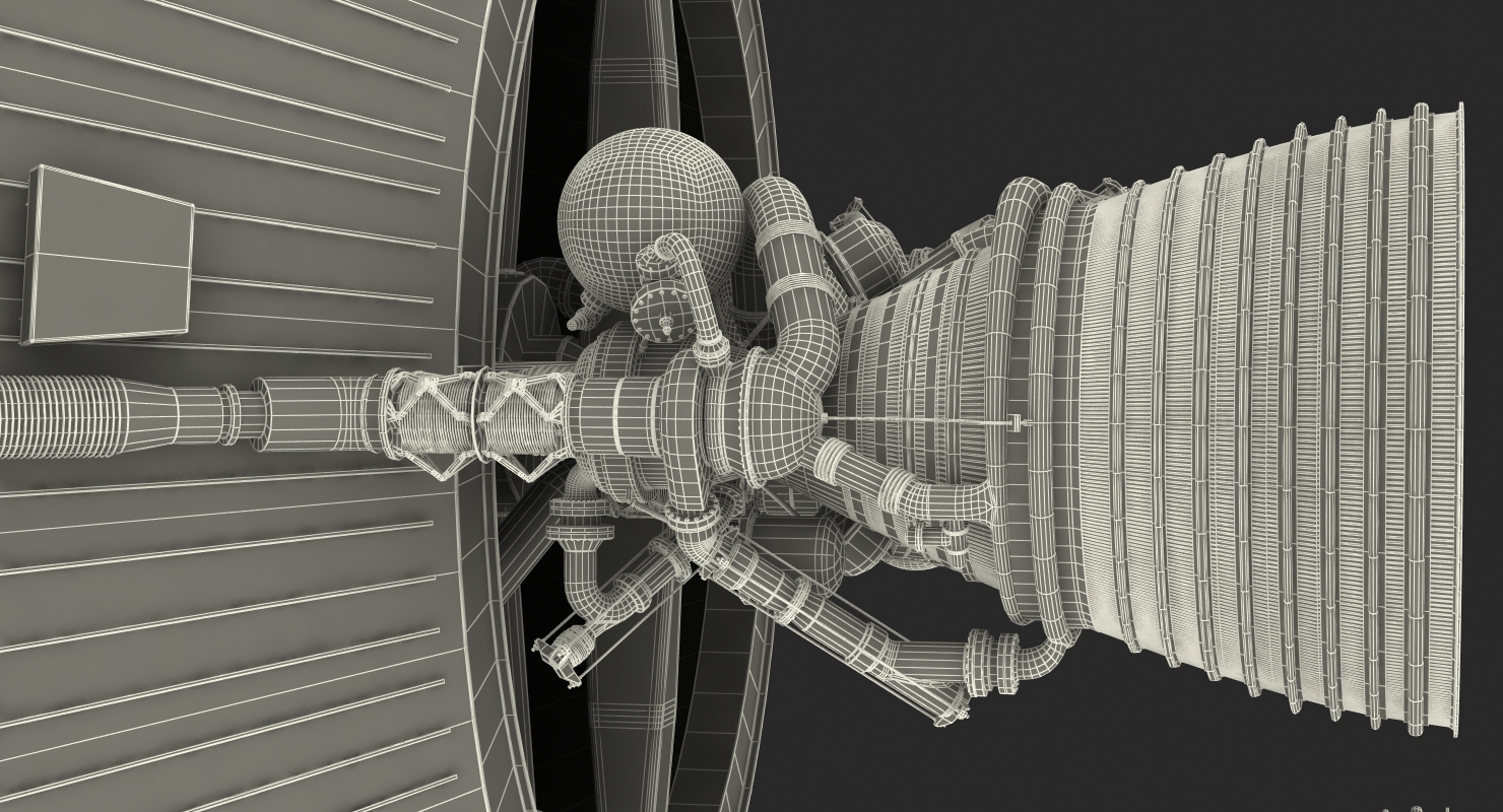 3D S-II Second Stage Saturn V Rocket model