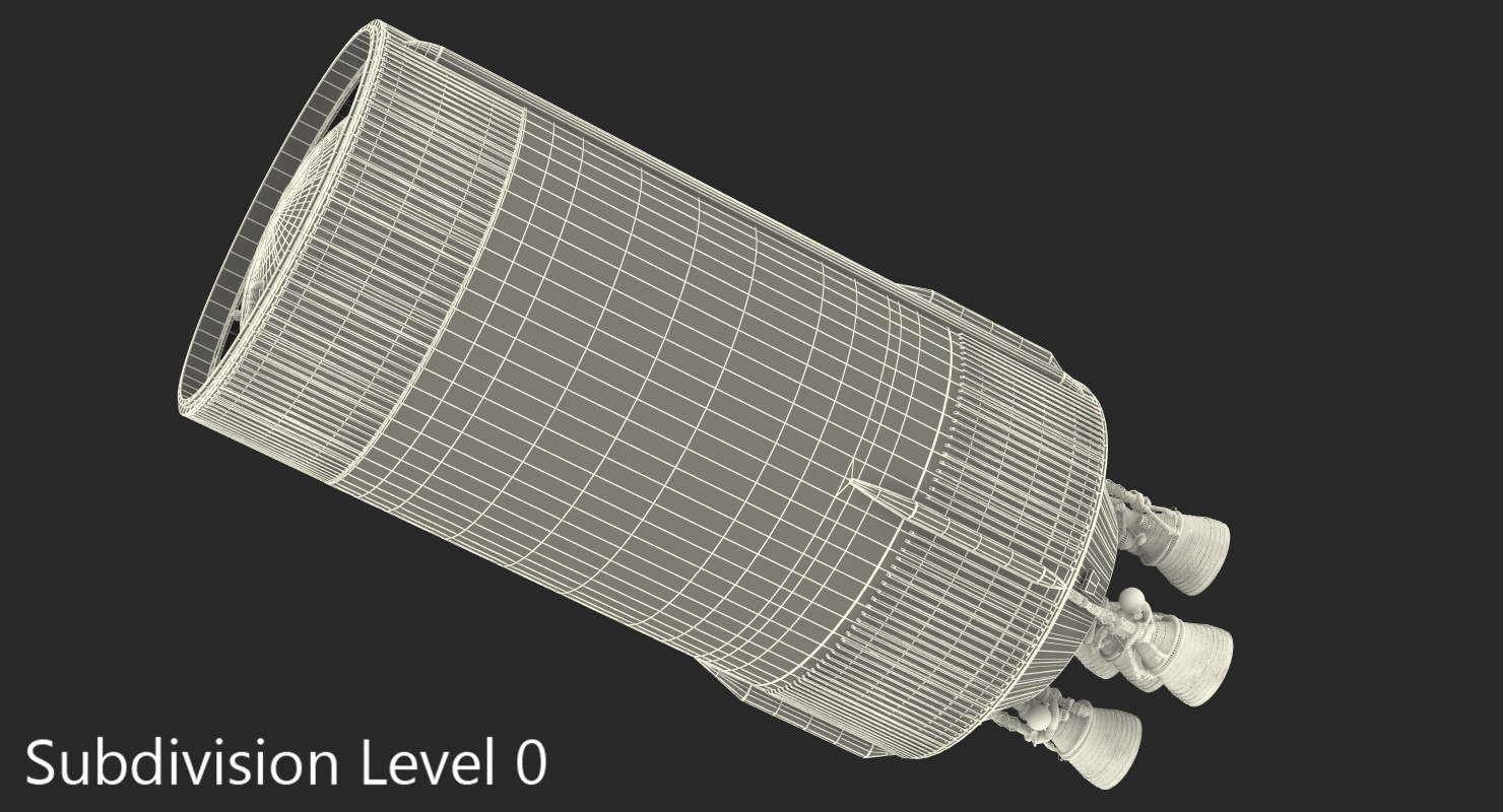 3D S-II Second Stage Saturn V Rocket model