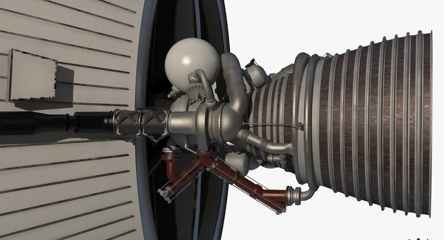 3D S-II Second Stage Saturn V Rocket model