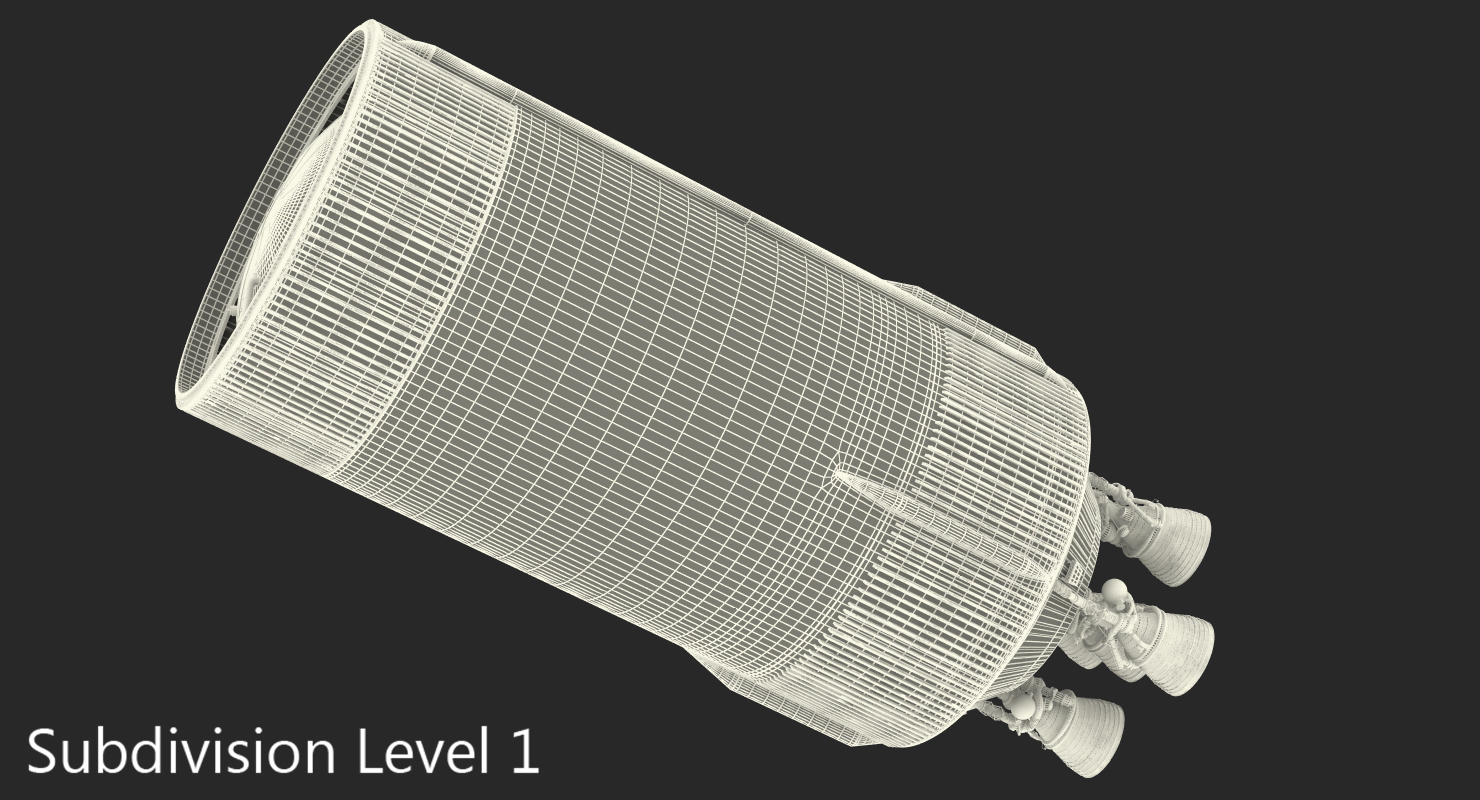 3D S-II Second Stage Saturn V Rocket model