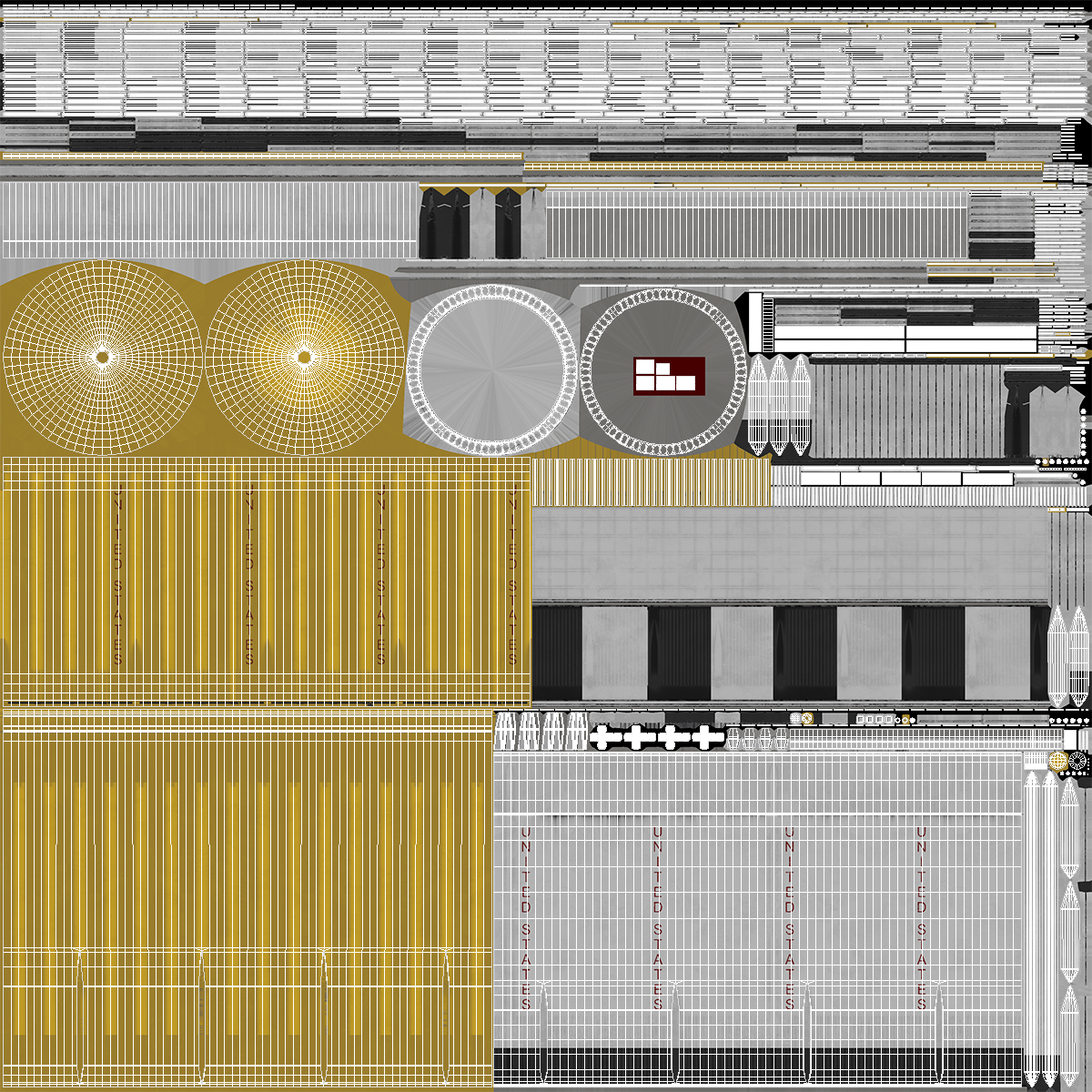 3D S-II Second Stage Saturn V Rocket model