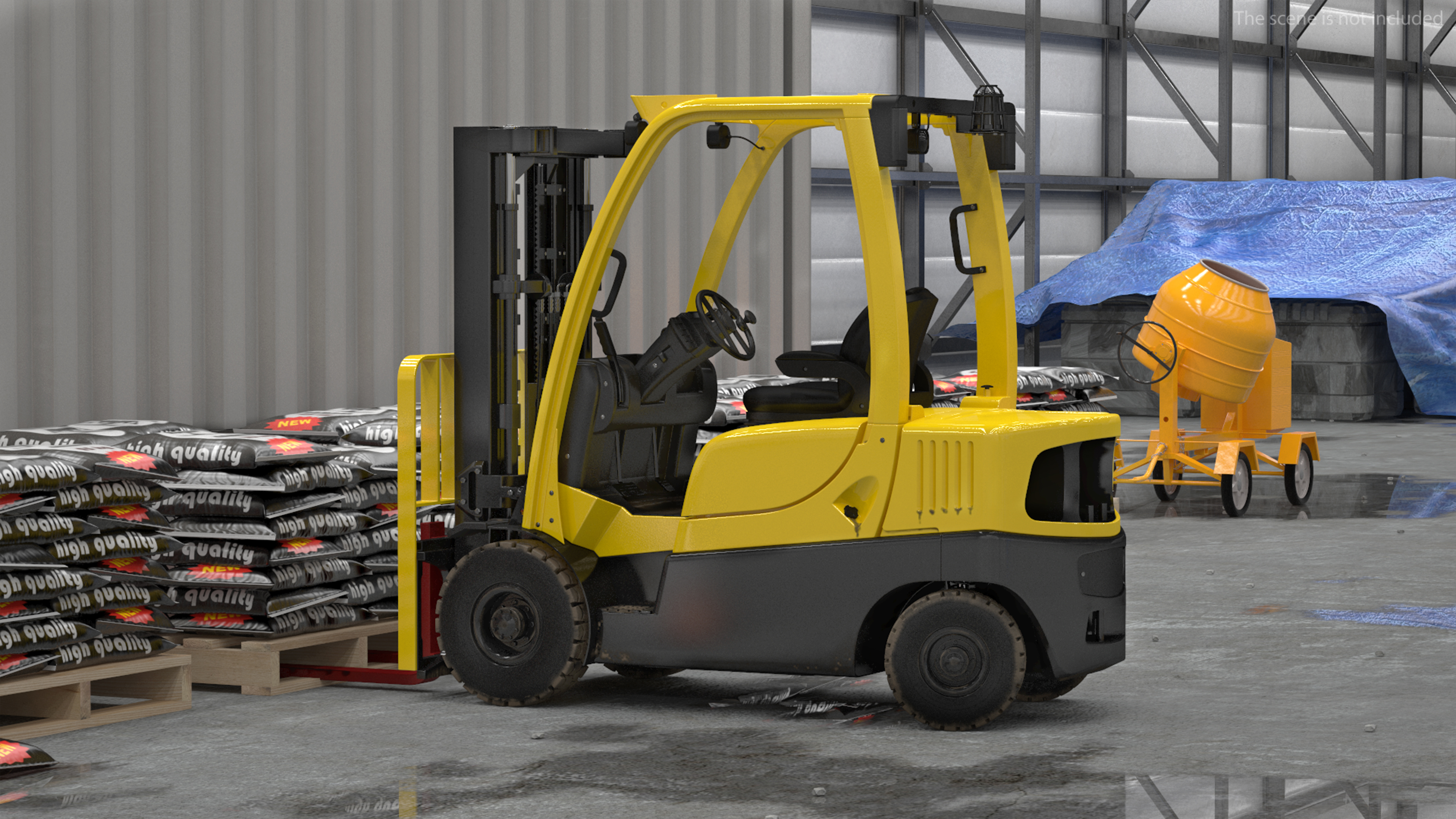3D Forklift Truck Rigged