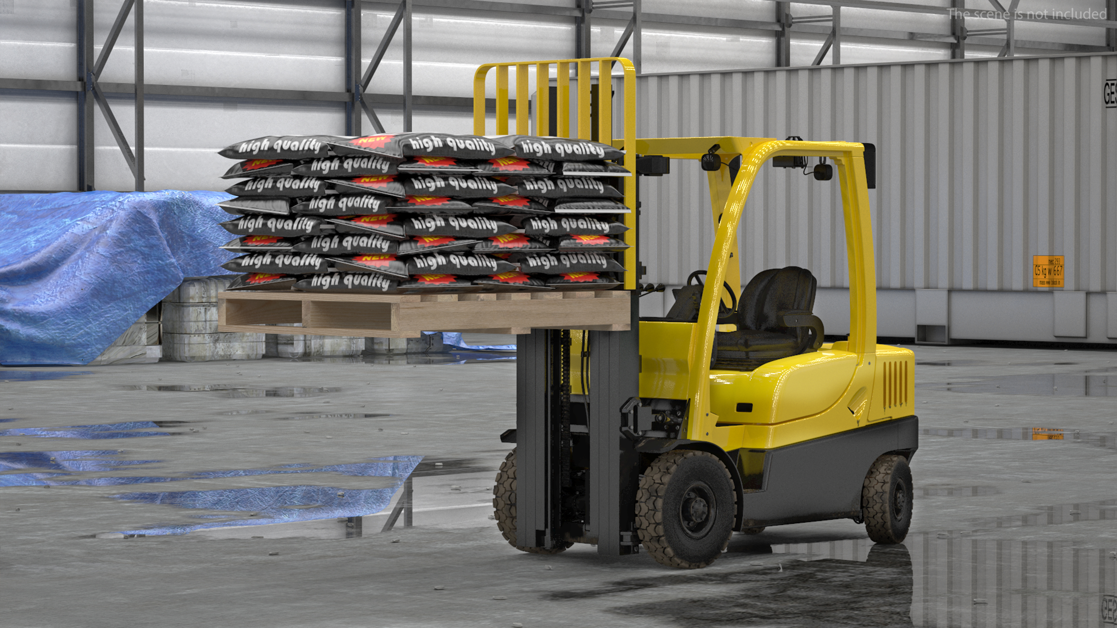 3D Forklift Truck Rigged
