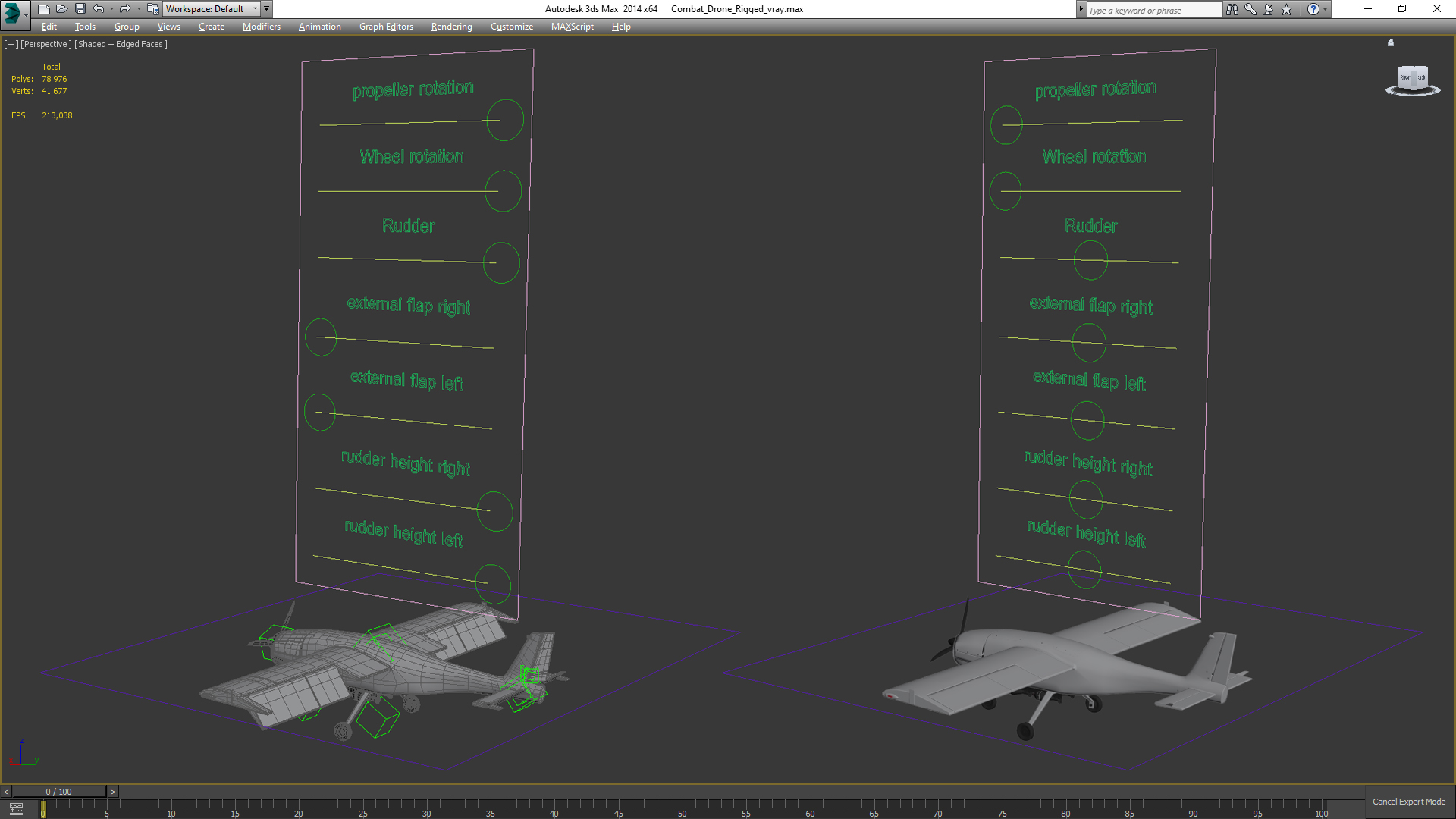Combat Drone Rigged 3D model
