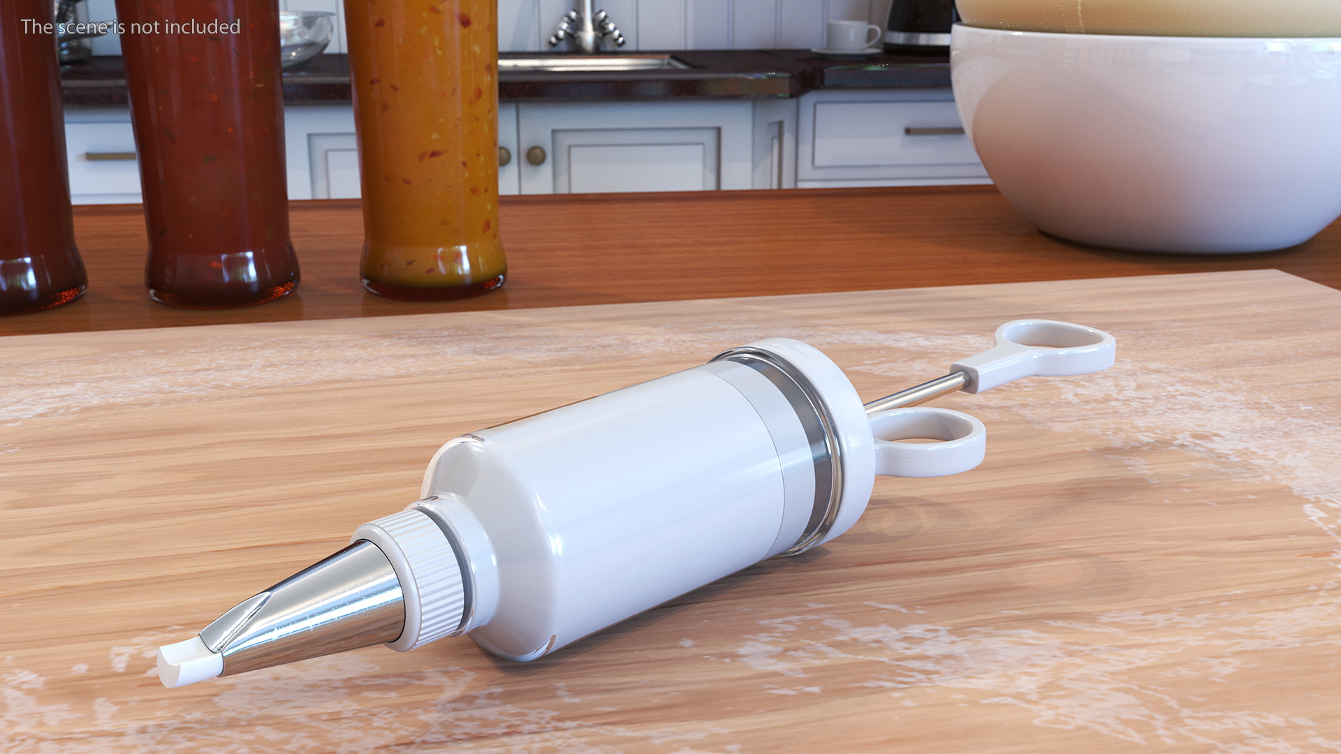 3D model Cake Decorating Icing Syringe with Cream