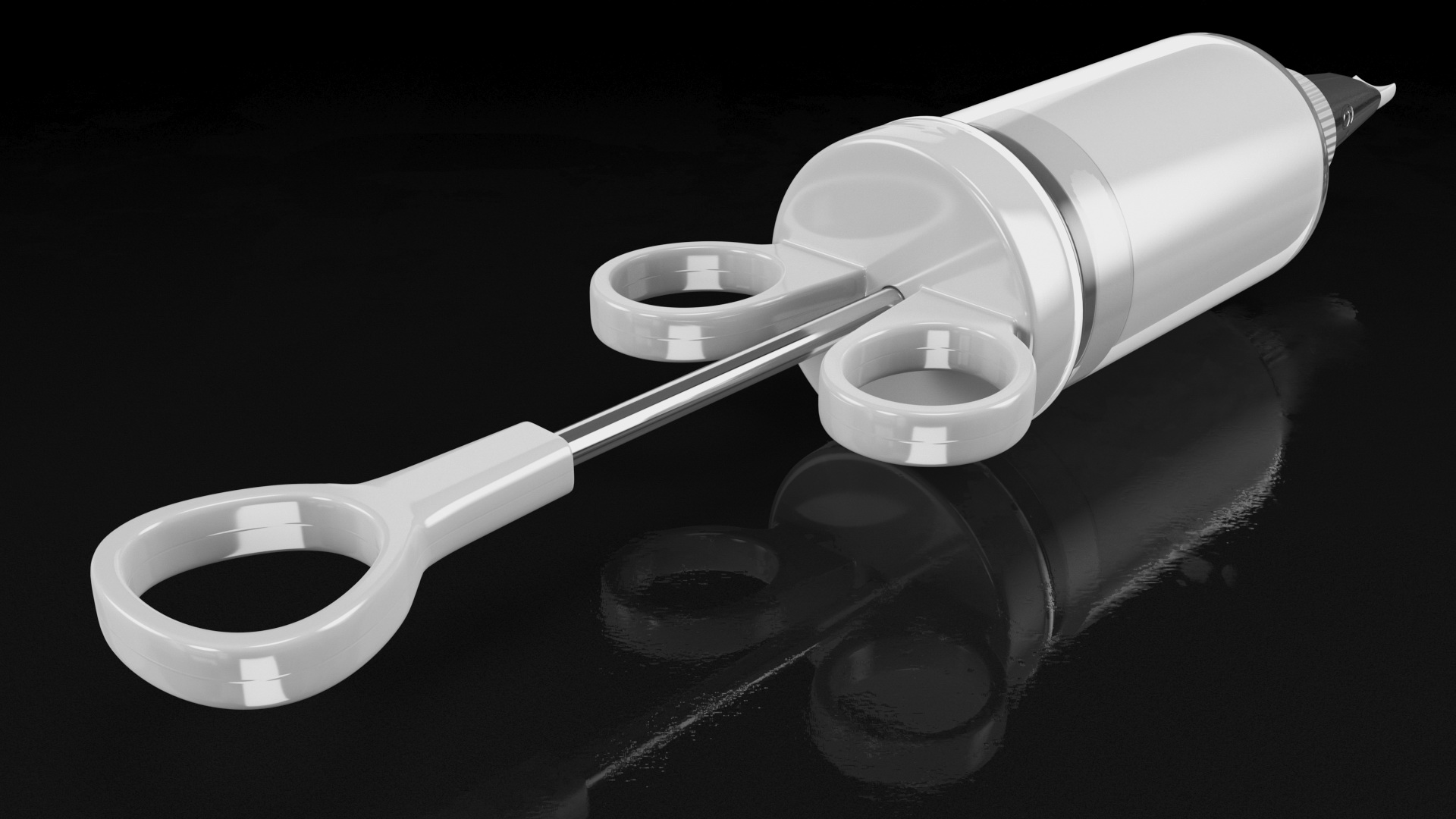 3D model Cake Decorating Icing Syringe with Cream