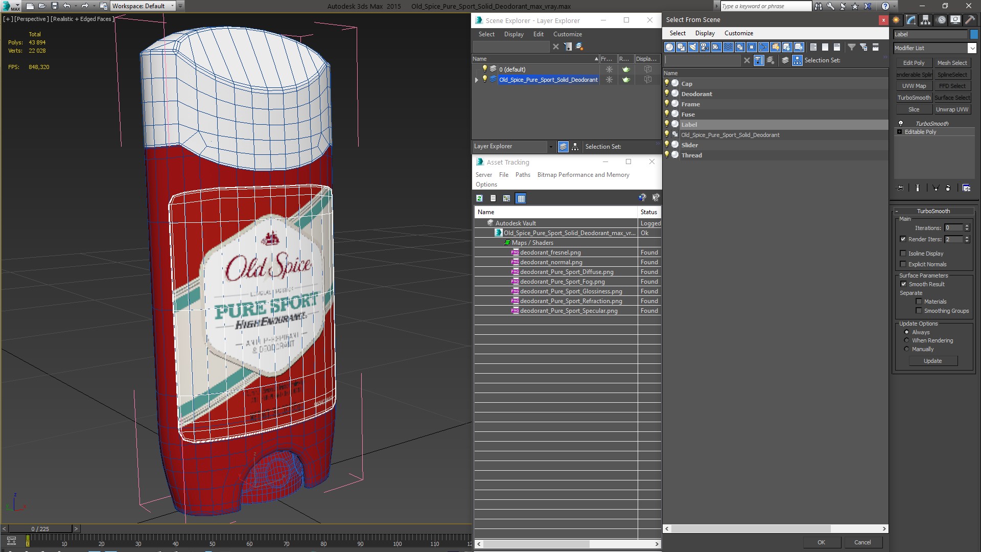 3D Old Spice Pure Sport Solid Deodorant