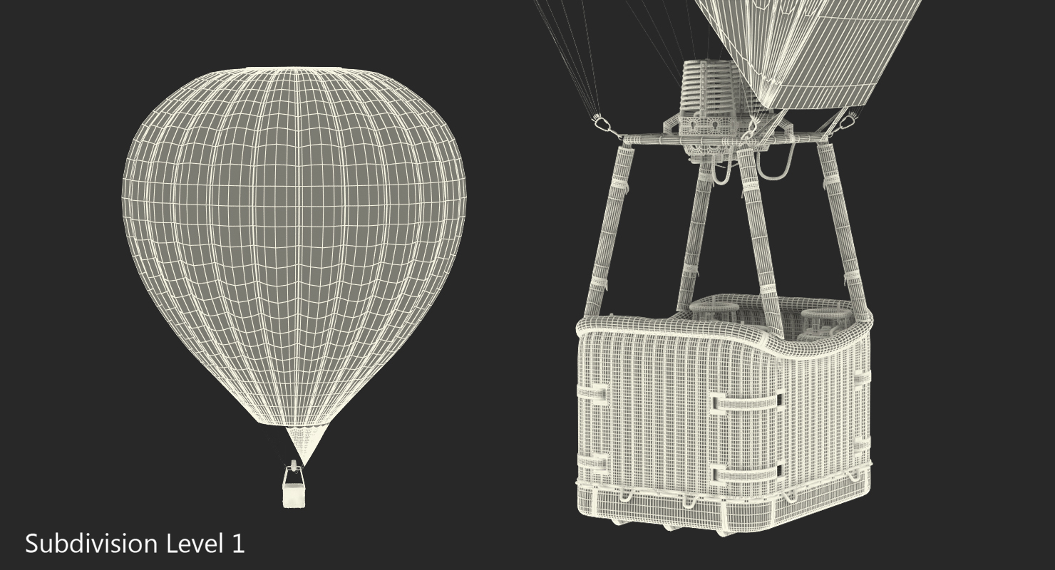 Colorful Hot Air Balloon 3D model