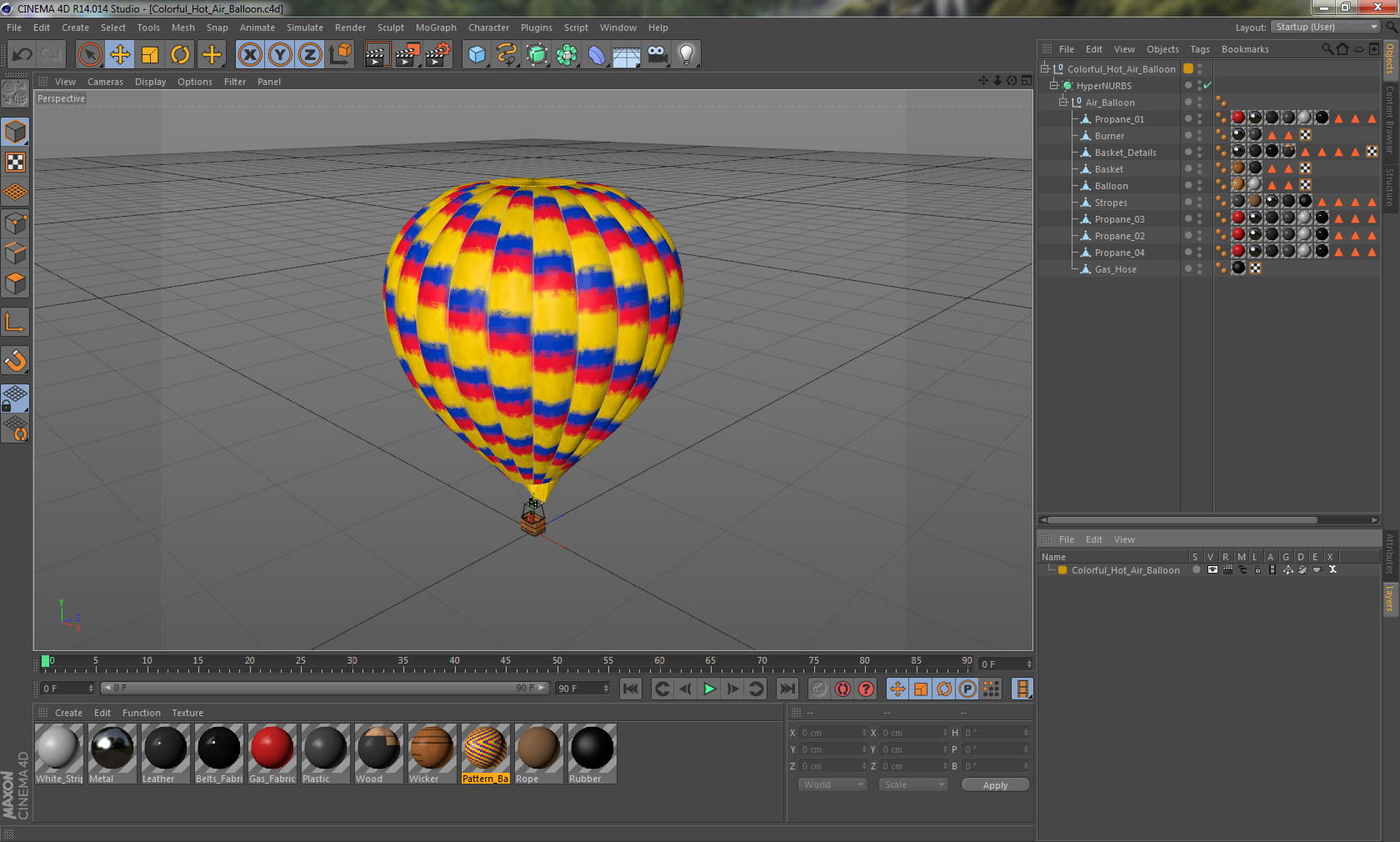 Colorful Hot Air Balloon 3D model