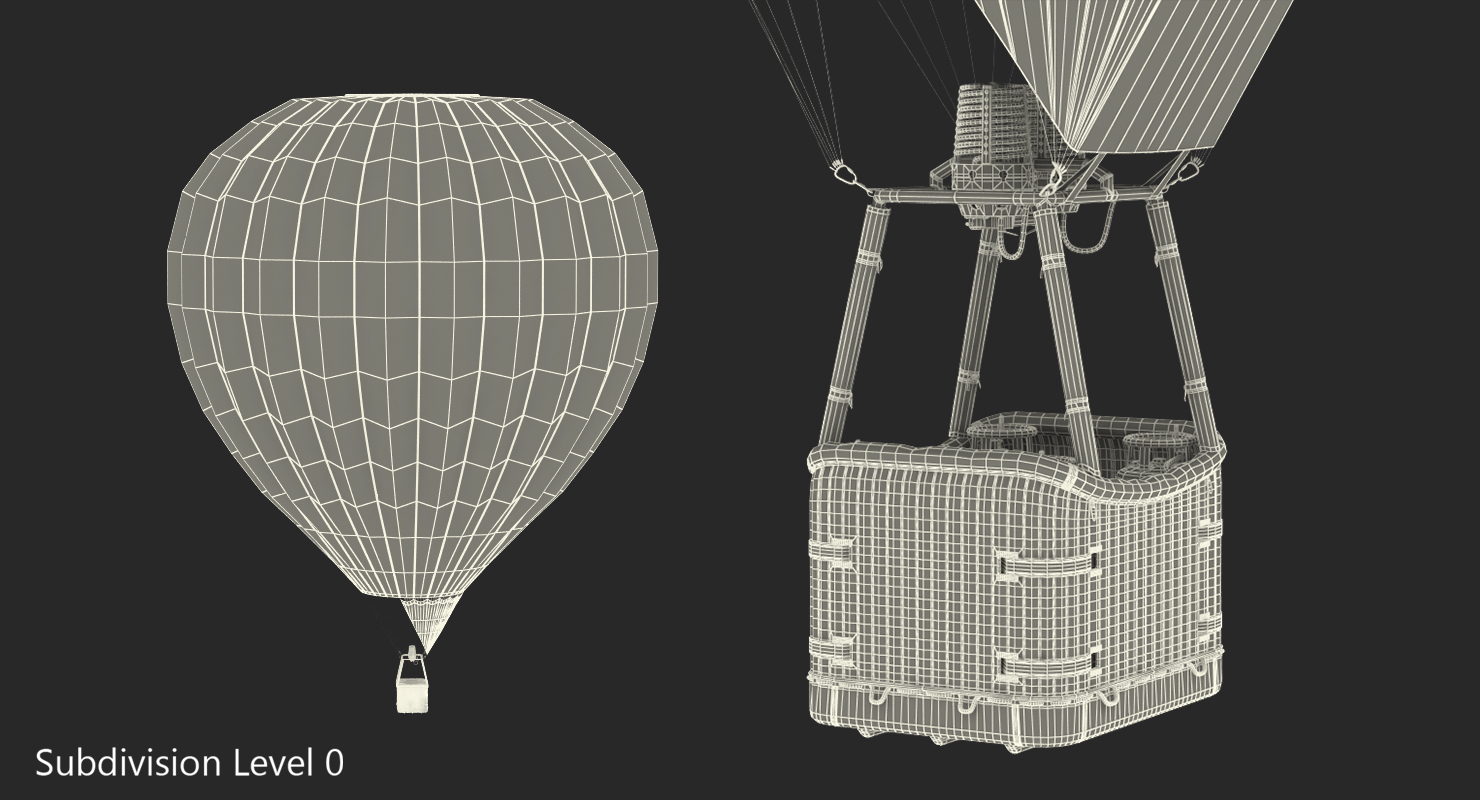Colorful Hot Air Balloon 3D model