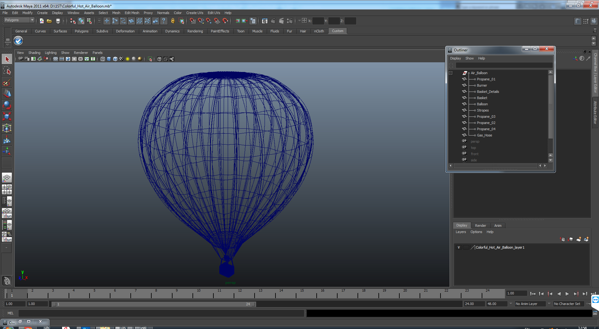 Colorful Hot Air Balloon 3D model