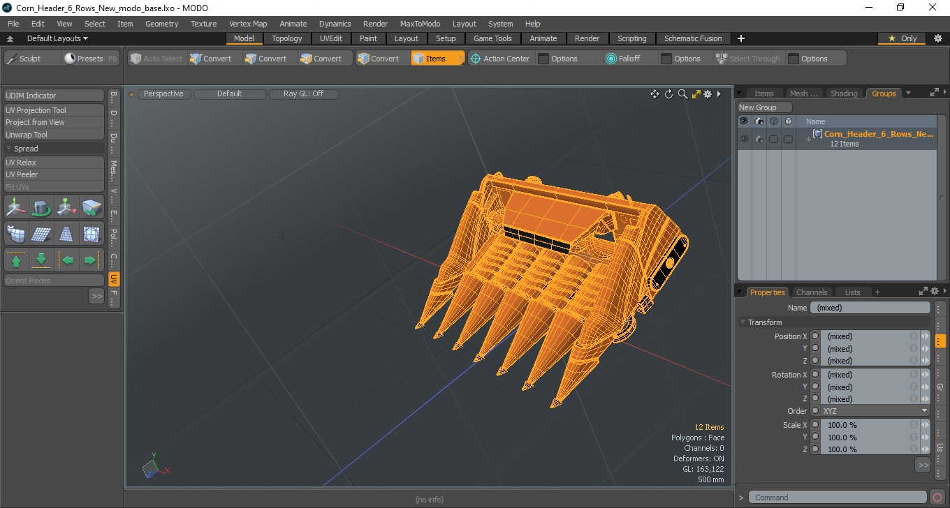Corn Header 6 Rows New 3D
