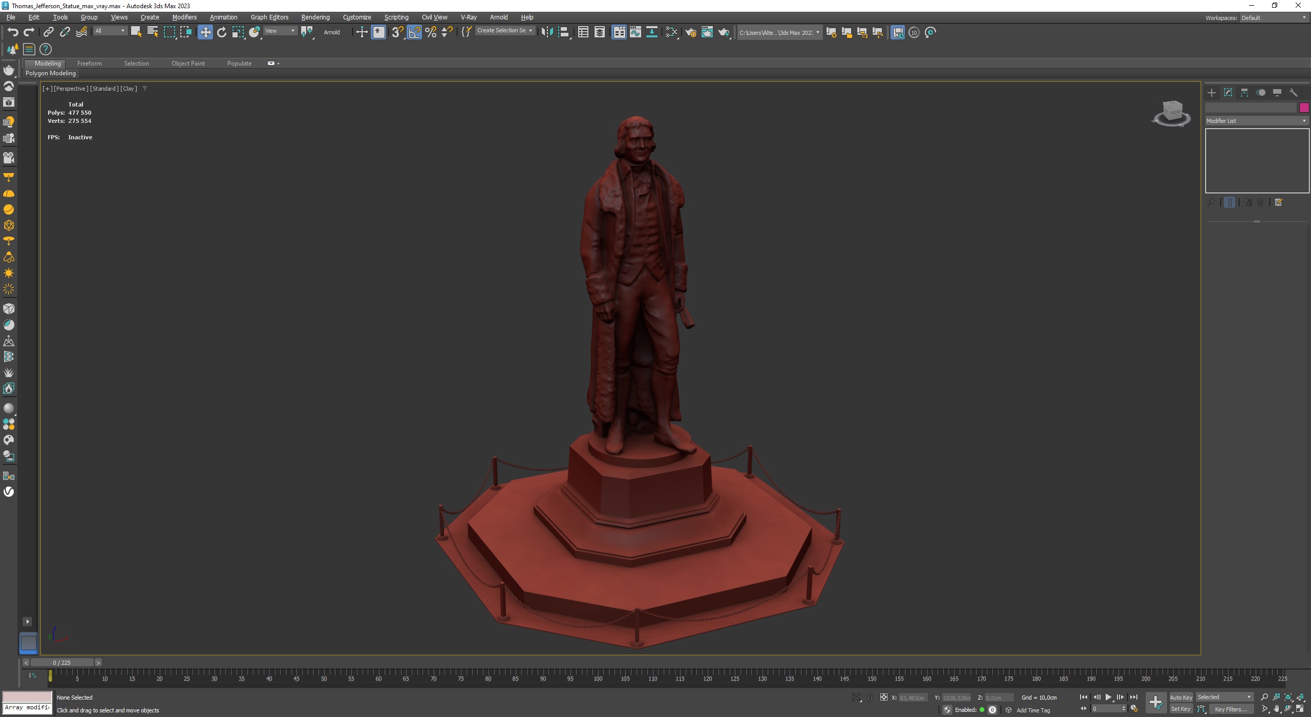 3D Thomas Jefferson Statue for 3D Print