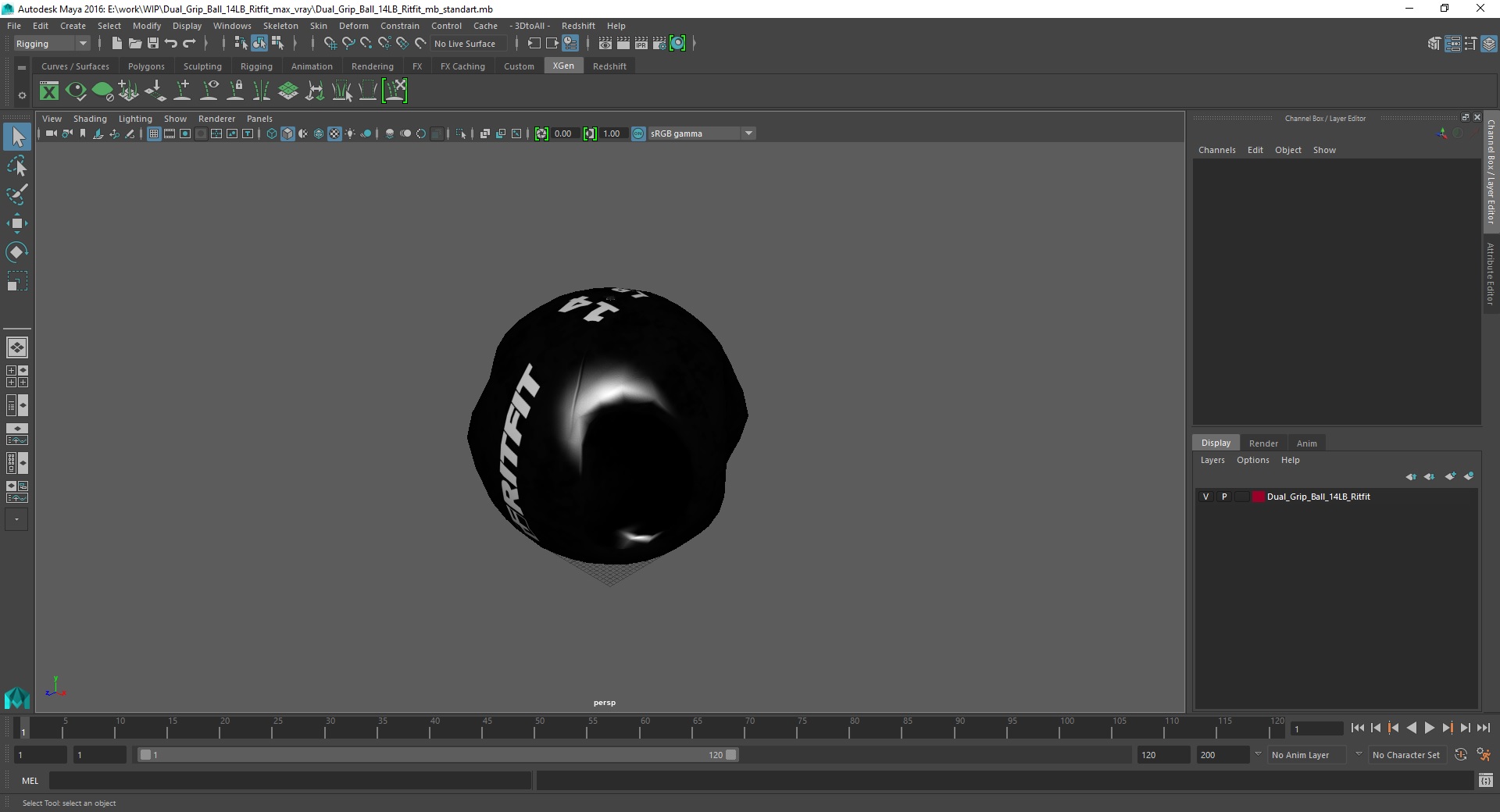 3D Dual Grip Ball 14LB Ritfit