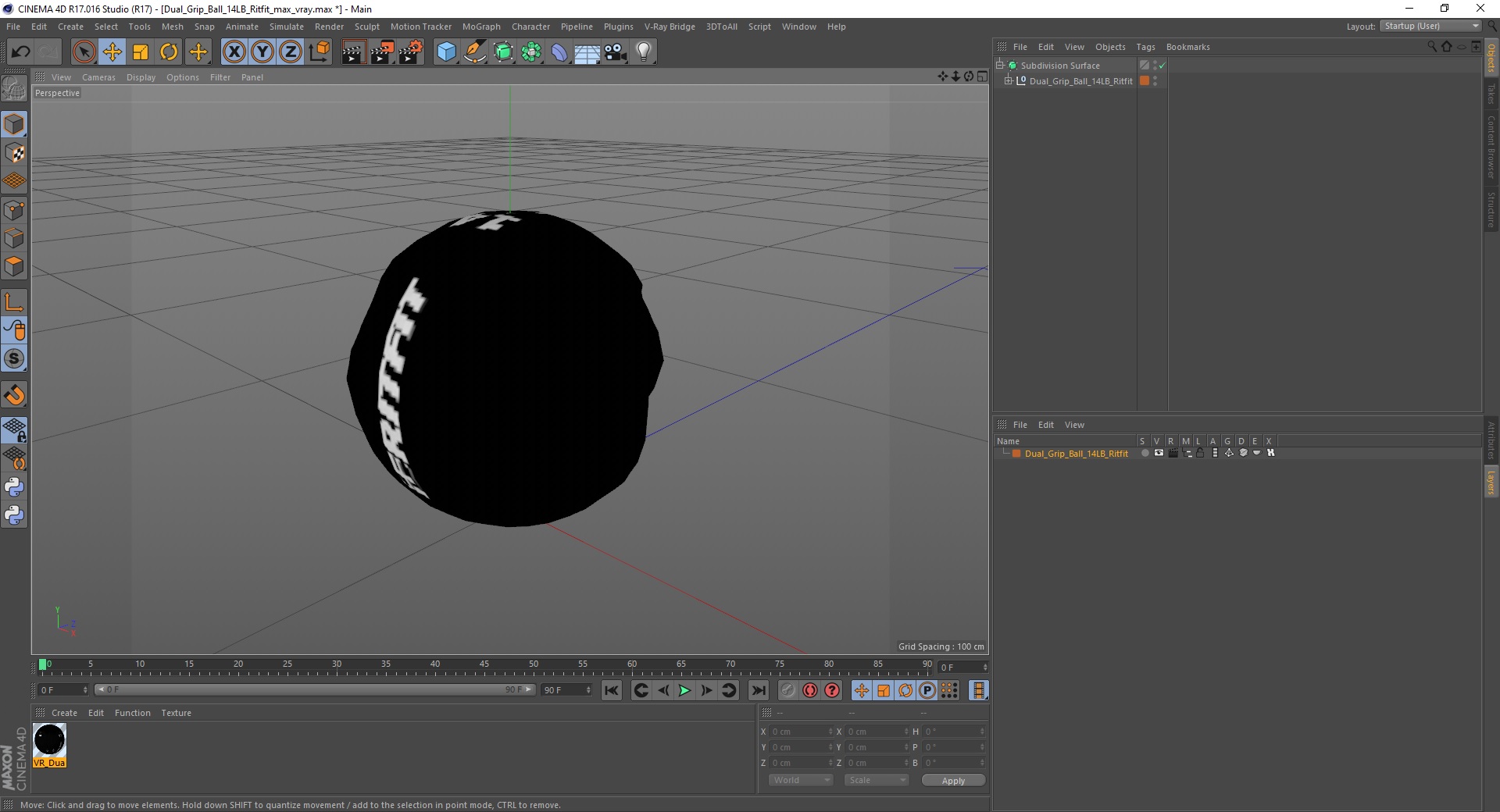 3D Dual Grip Ball 14LB Ritfit