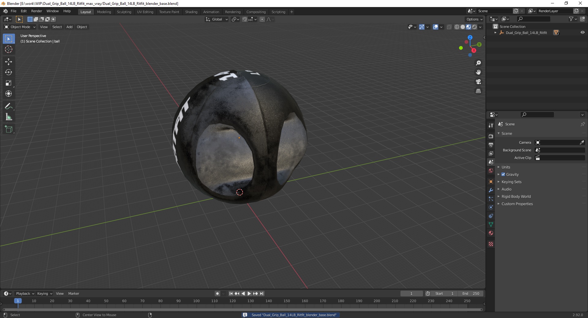 3D Dual Grip Ball 14LB Ritfit