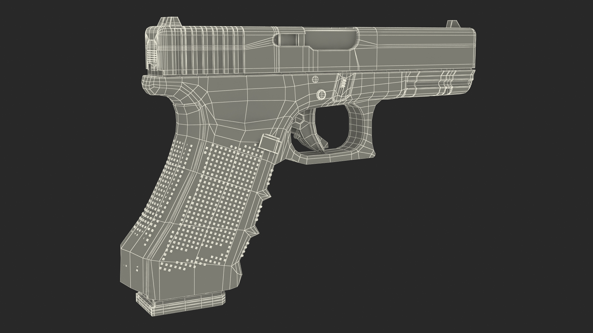 3D Olive Glock 17 with Magazine model