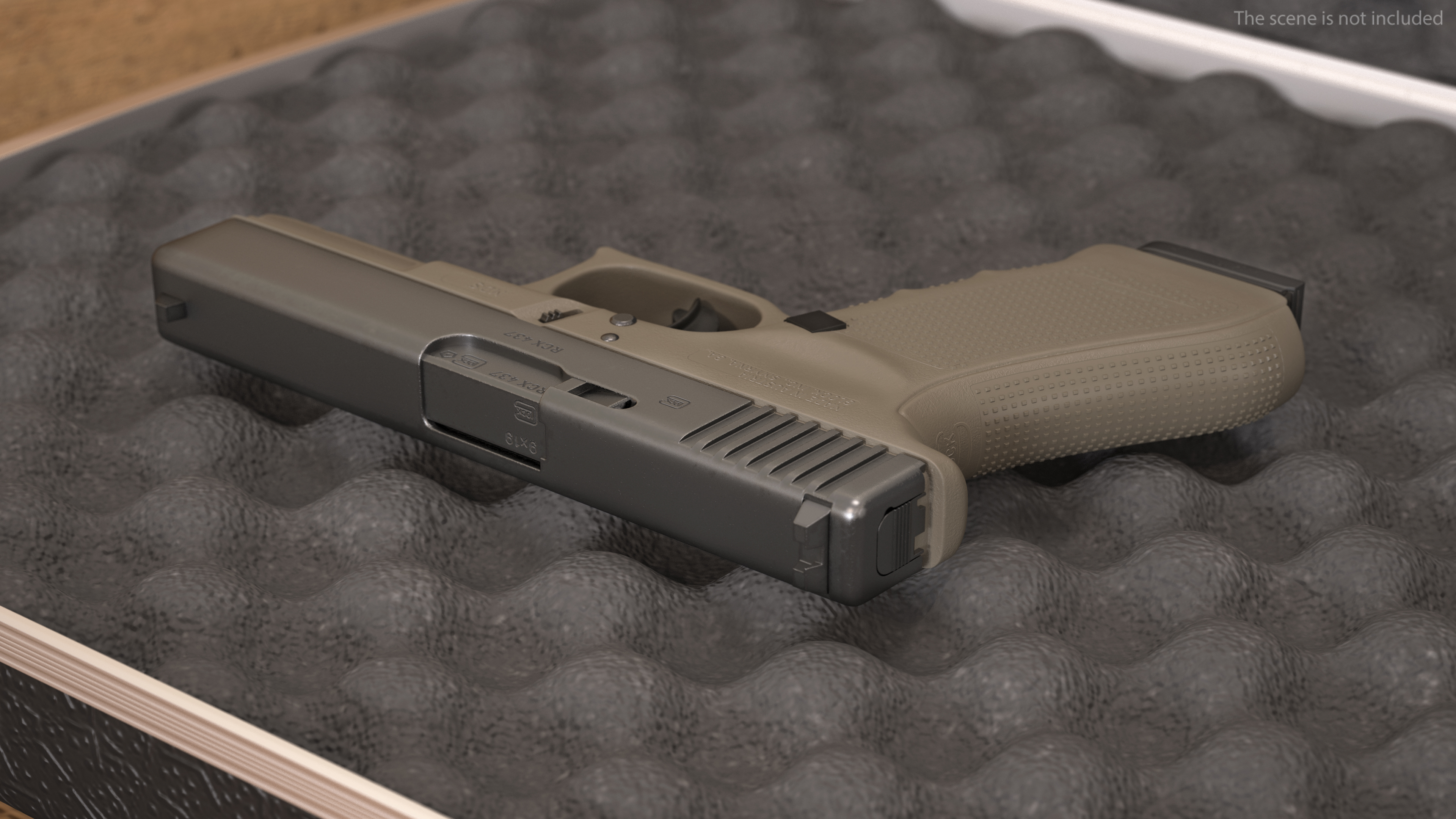3D Olive Glock 17 with Magazine model