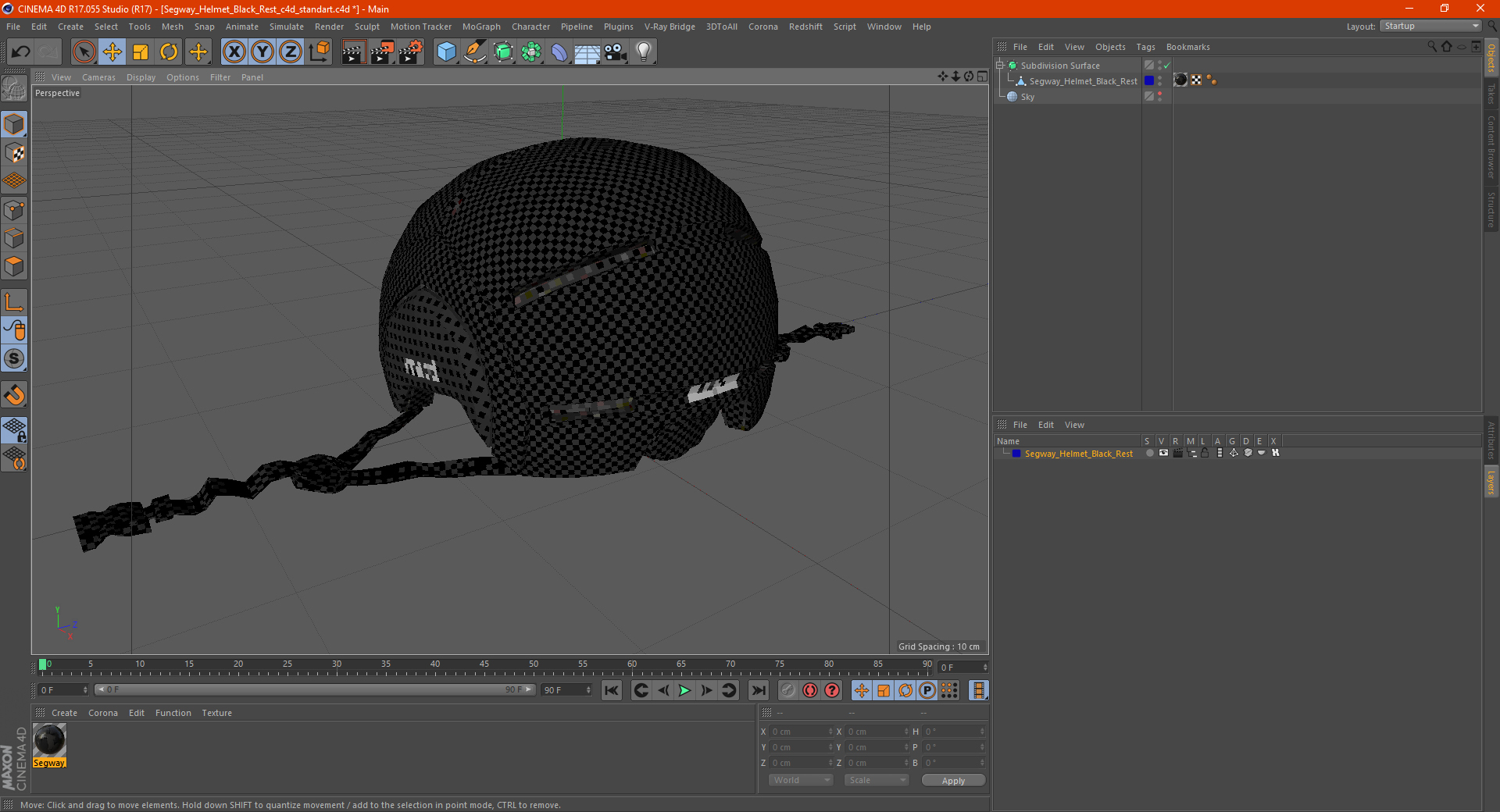 Segway Helmet Black Rest 3D model