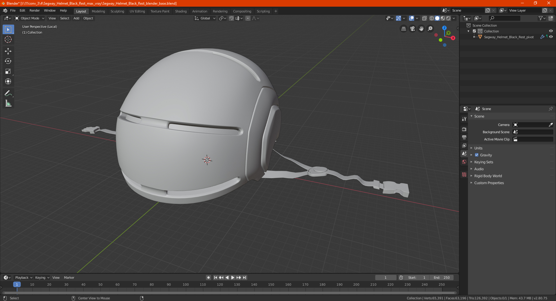 Segway Helmet Black Rest 3D model