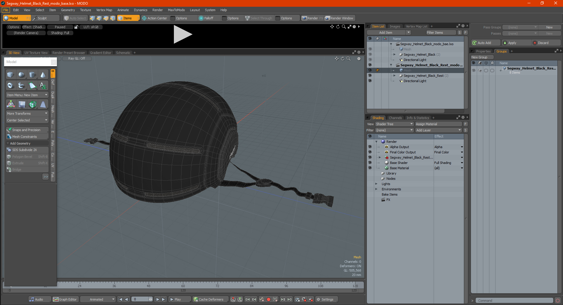 Segway Helmet Black Rest 3D model