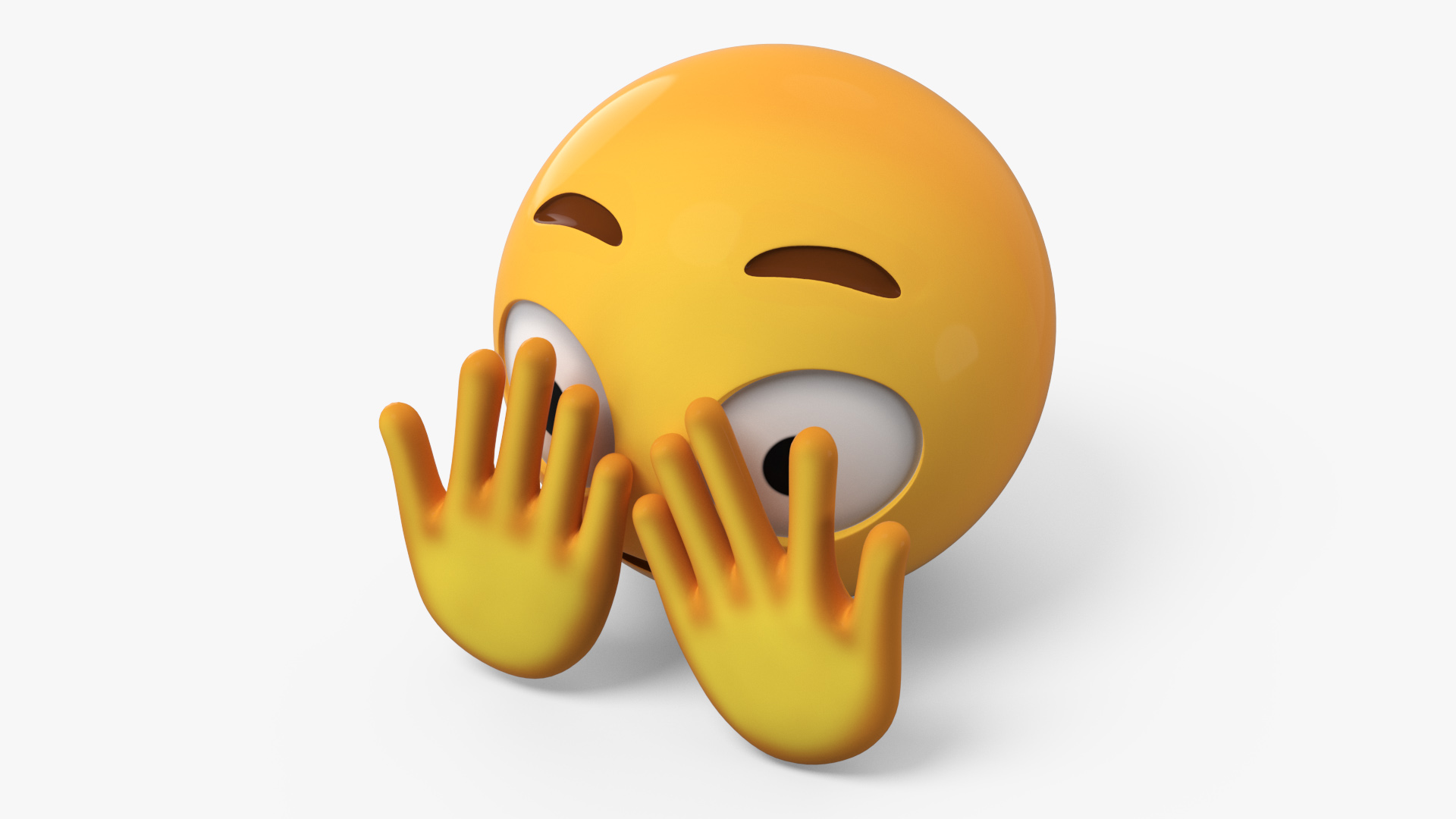 3D Emoji Peeking Face model