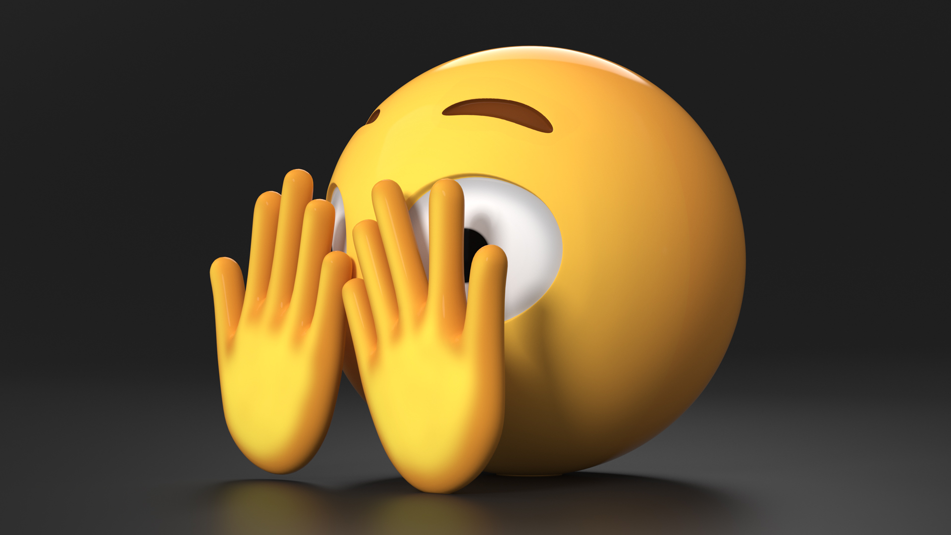 3D Emoji Peeking Face model
