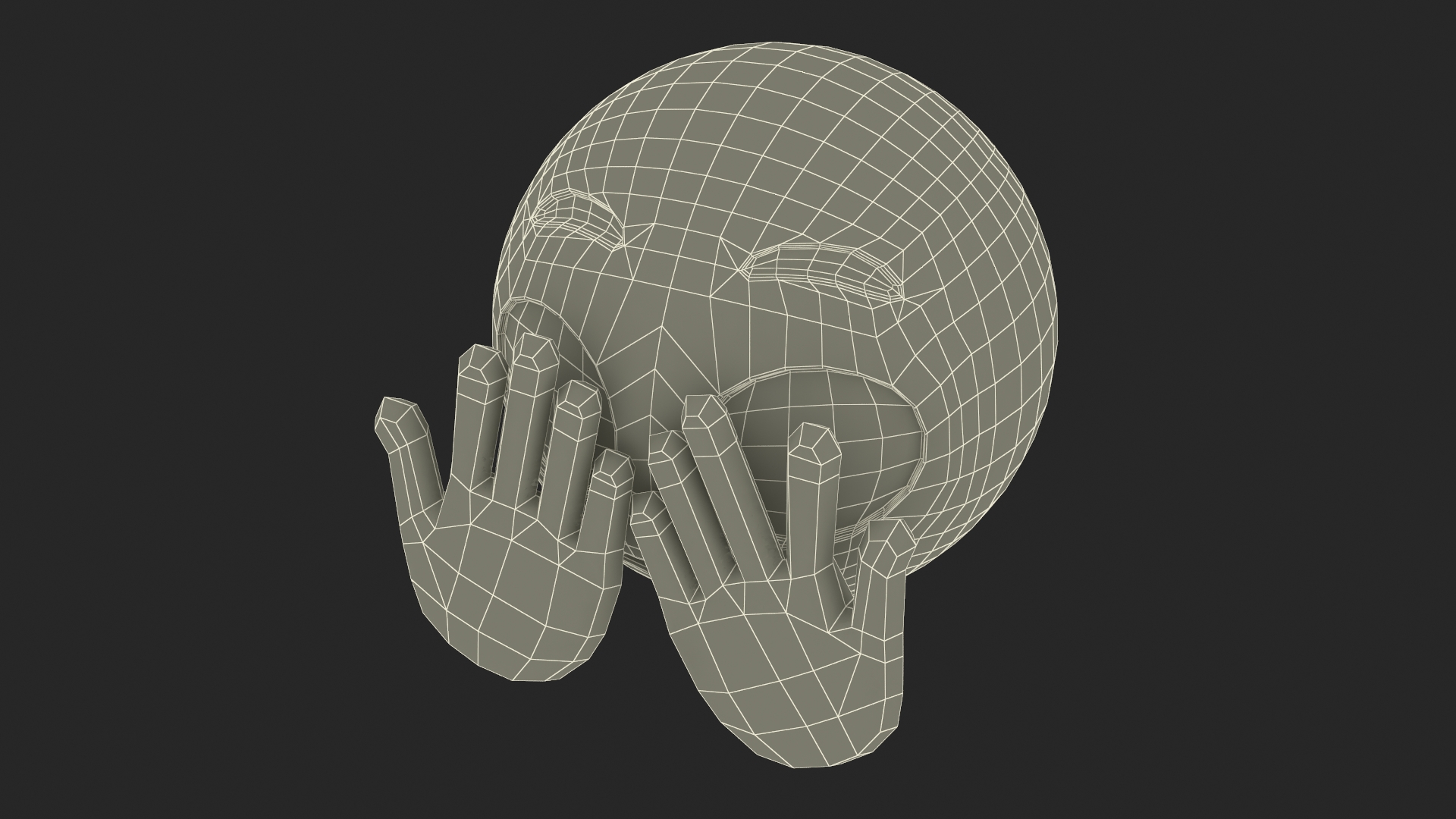 3D Emoji Peeking Face model