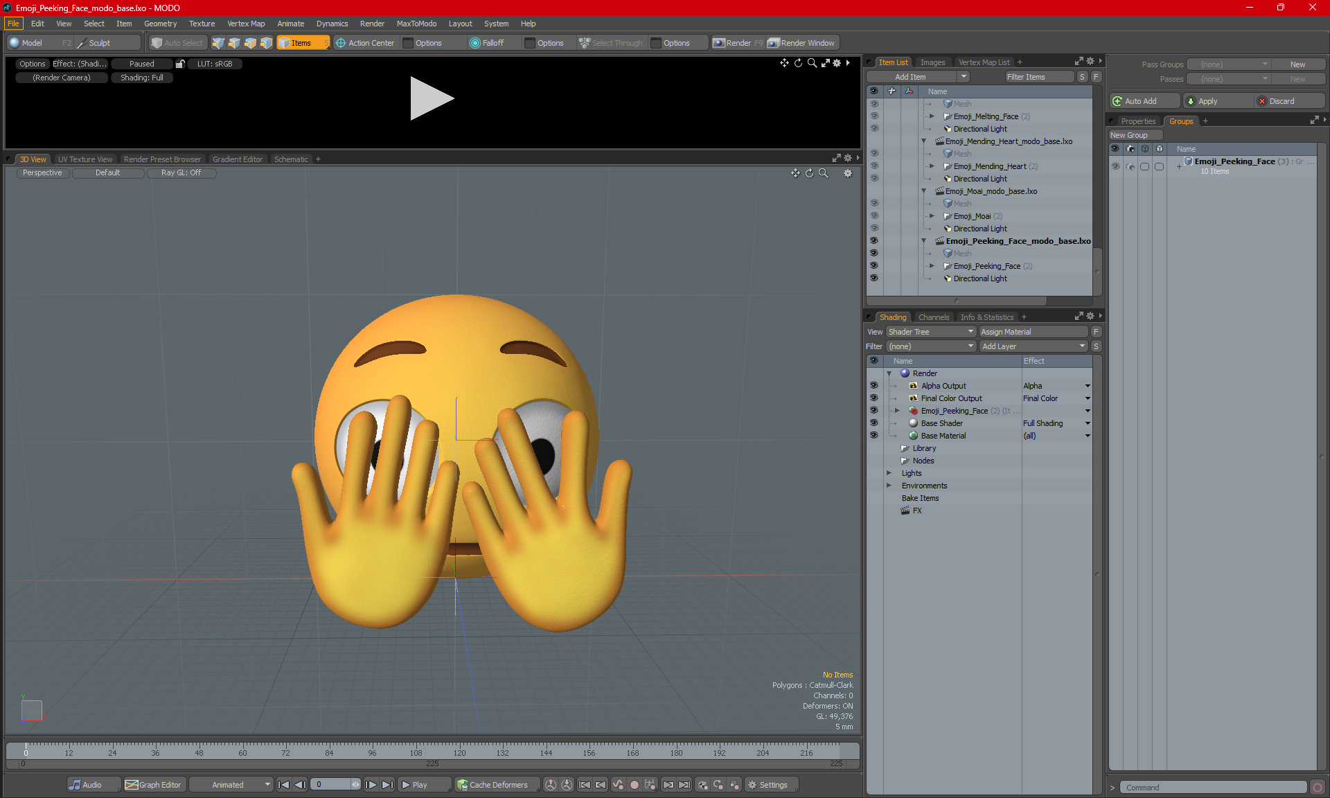 3D Emoji Peeking Face model