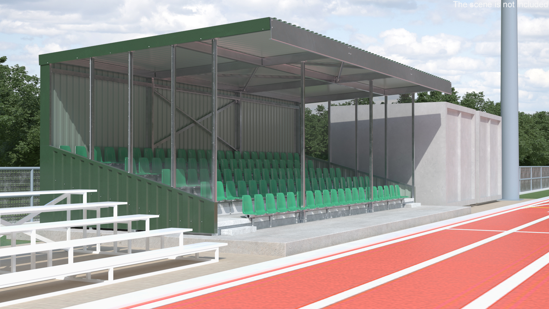 Athletic Running Track Stadium with Tribunes 3D model