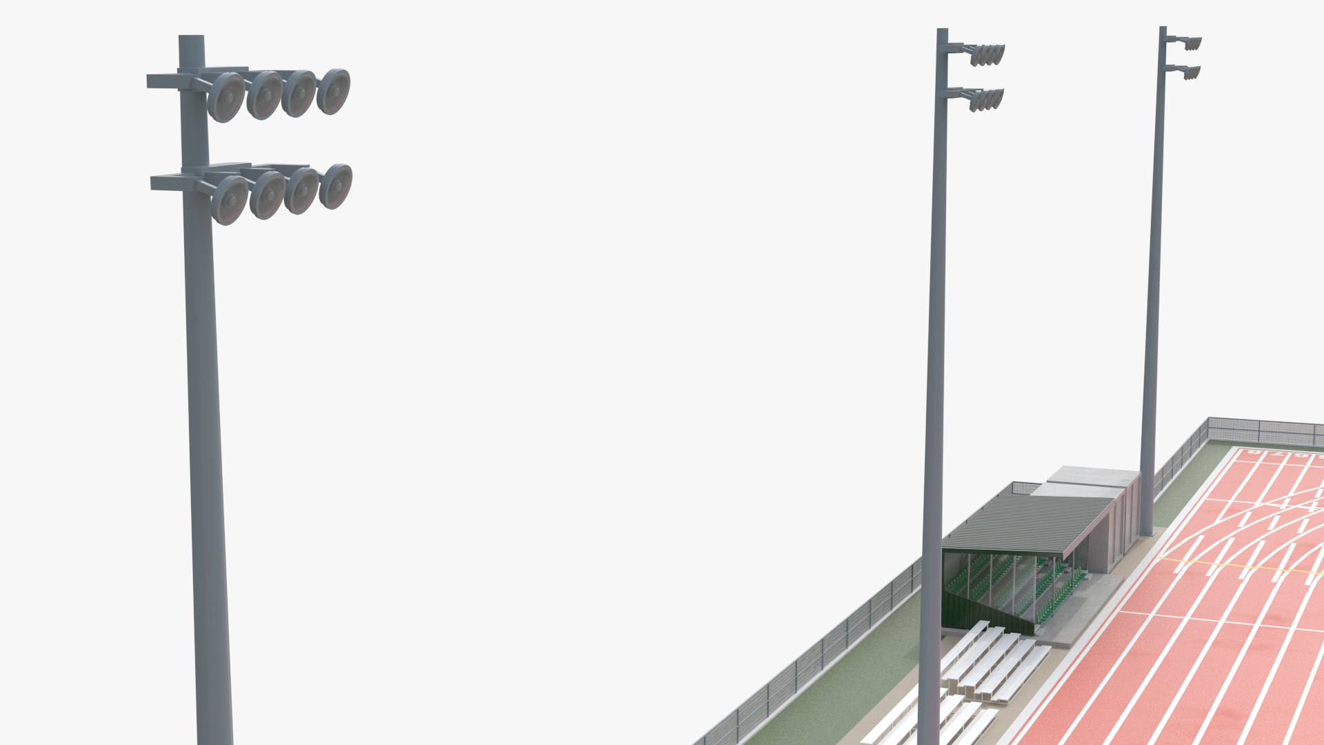 Athletic Running Track Stadium with Tribunes 3D model