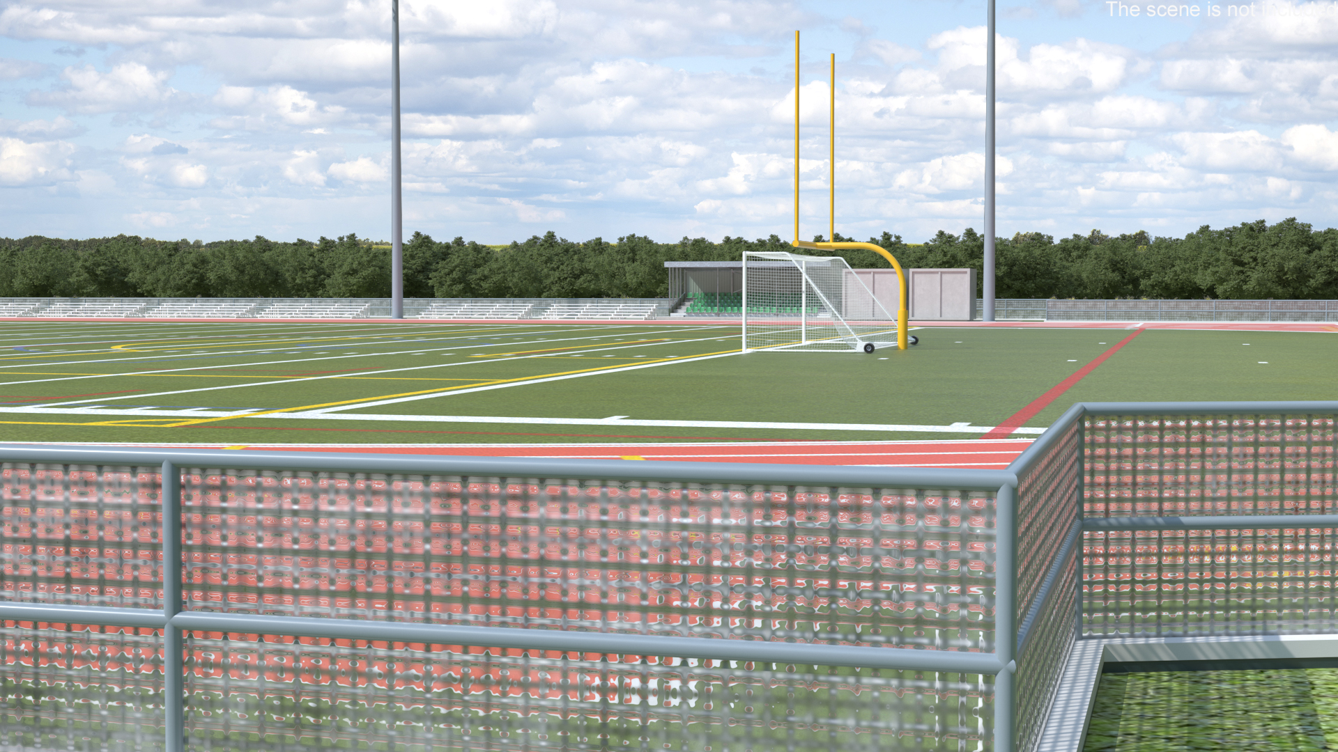 Athletic Running Track Stadium with Tribunes 3D model