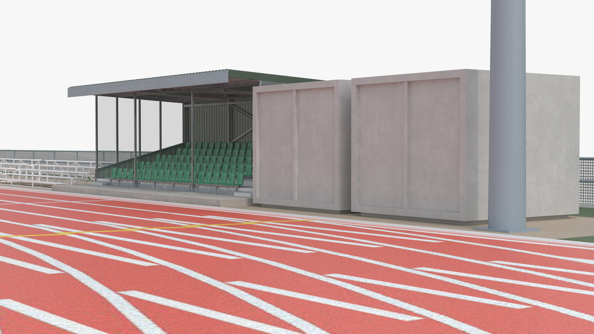 Athletic Running Track Stadium with Tribunes 3D model