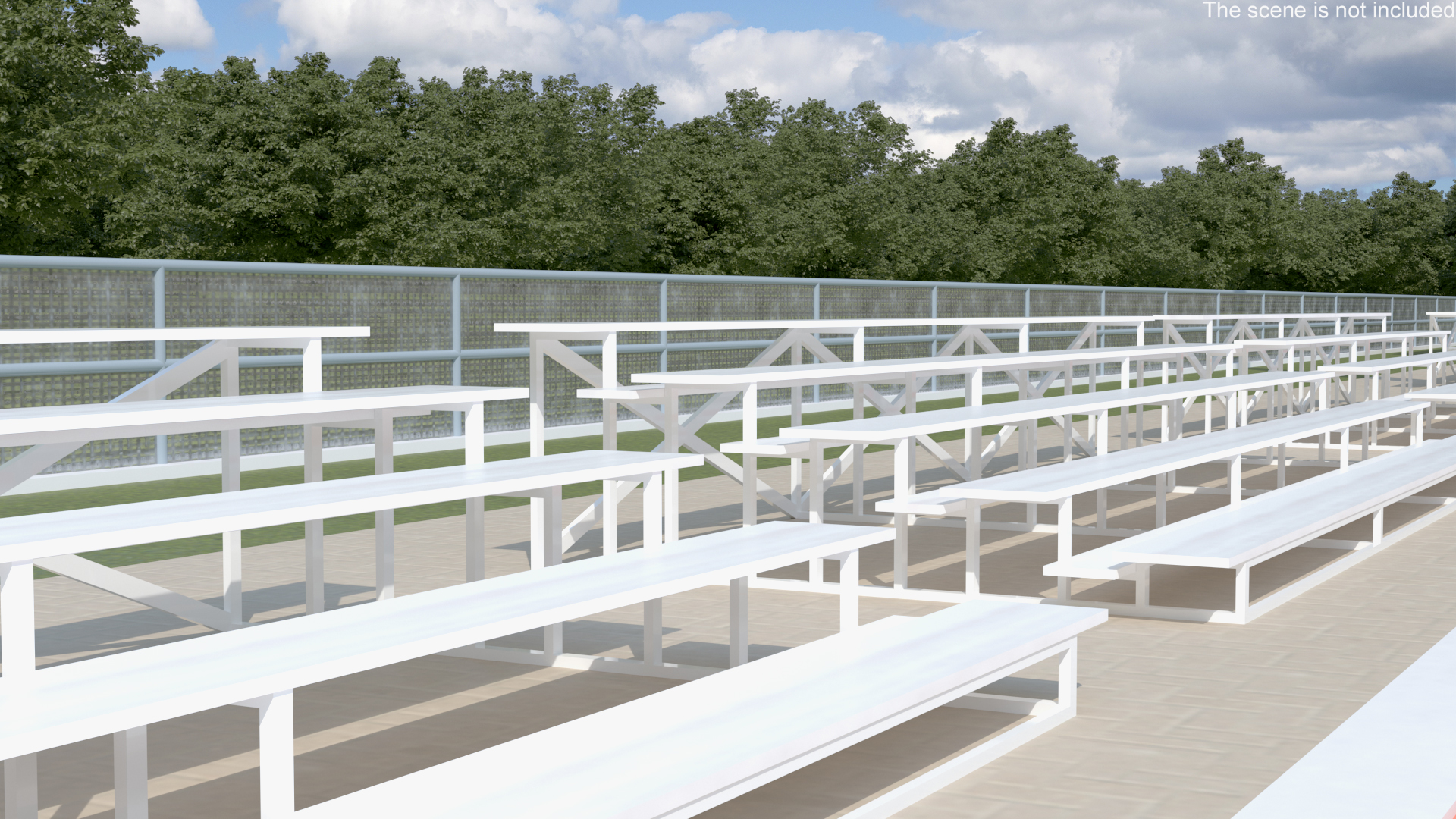 Athletic Running Track Stadium with Tribunes 3D model