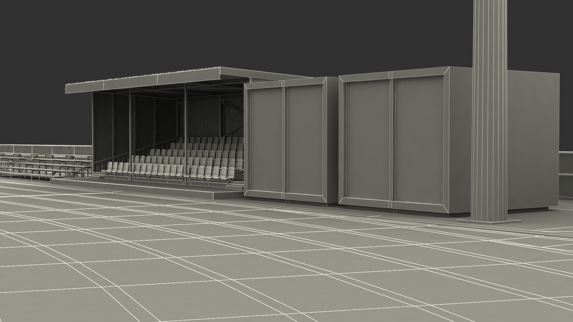 Athletic Running Track Stadium with Tribunes 3D model