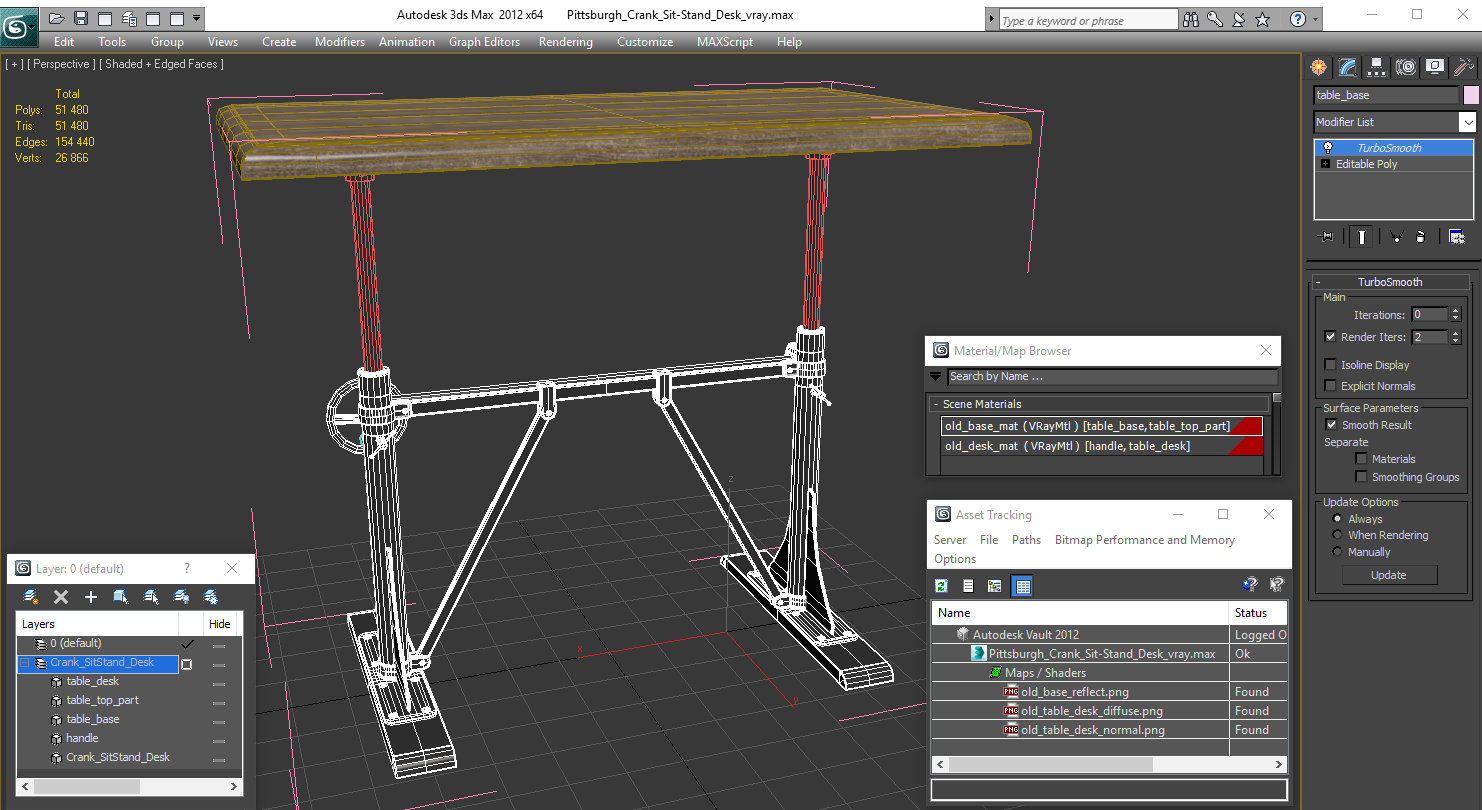 3D Pittsburgh Crank Sit-Stand Desk