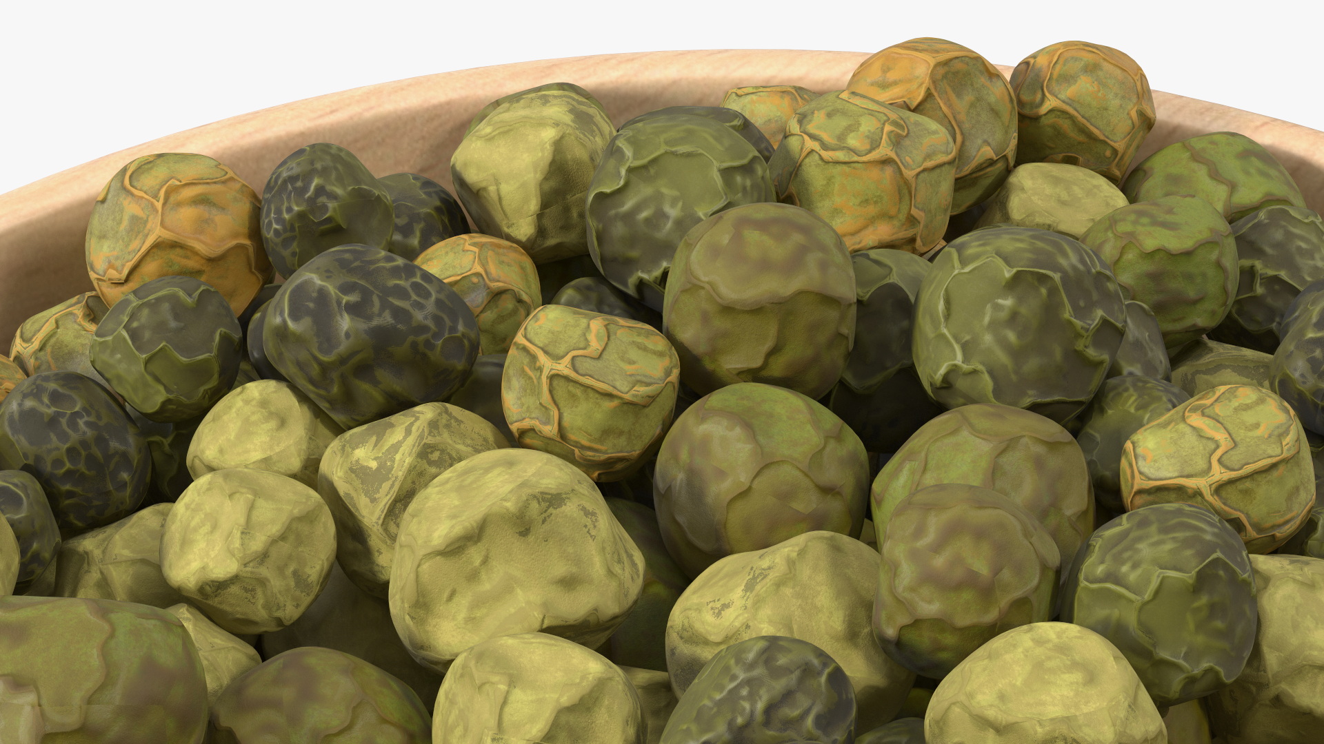 3D model Wooden Bowl with Dried Green Peppercorns