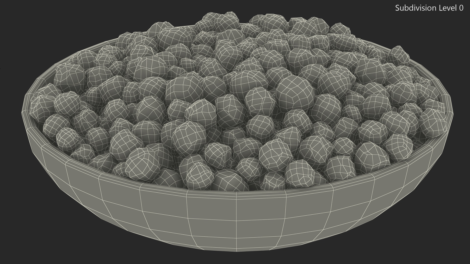 3D model Wooden Bowl with Dried Green Peppercorns