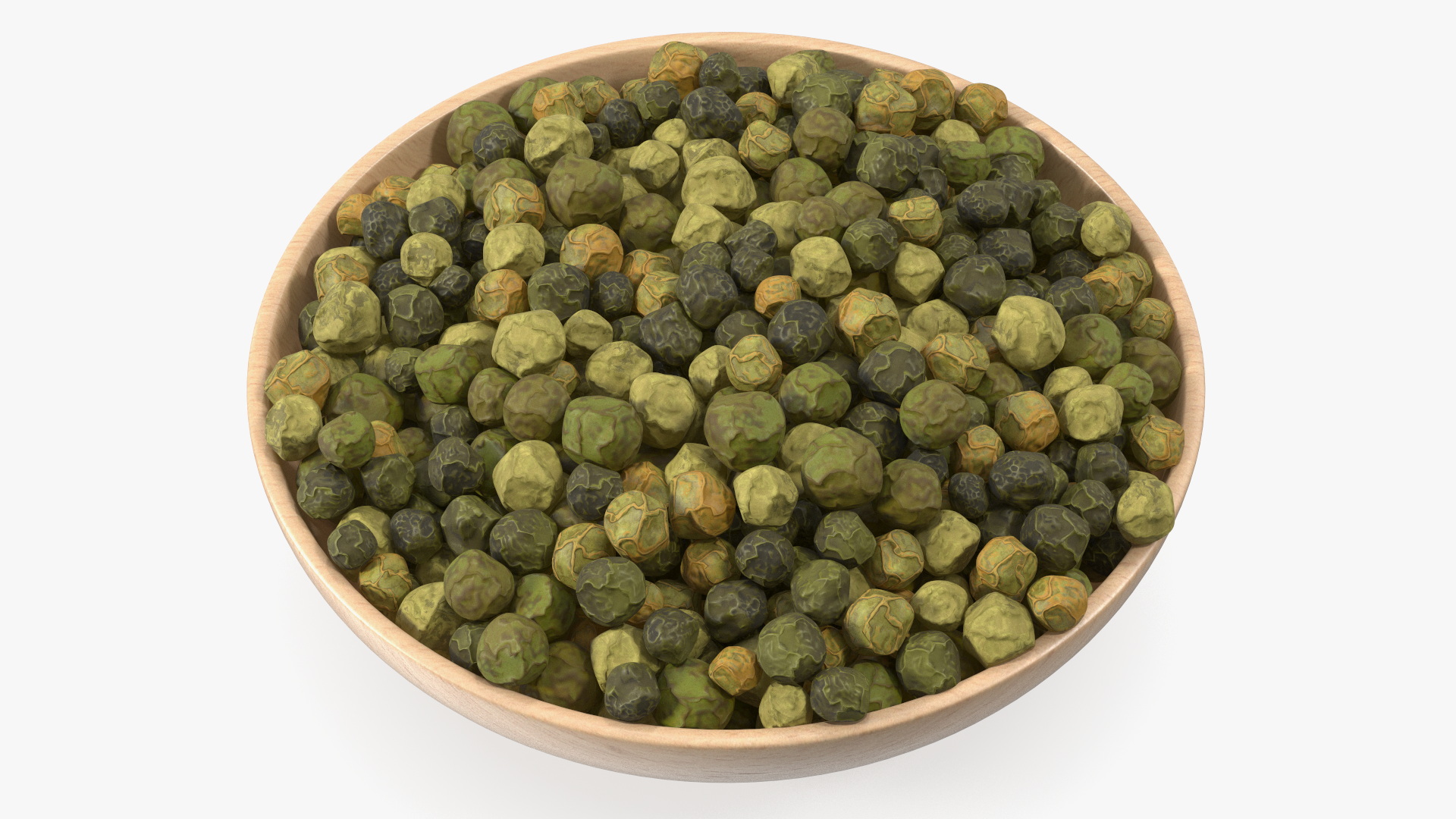 3D model Wooden Bowl with Dried Green Peppercorns