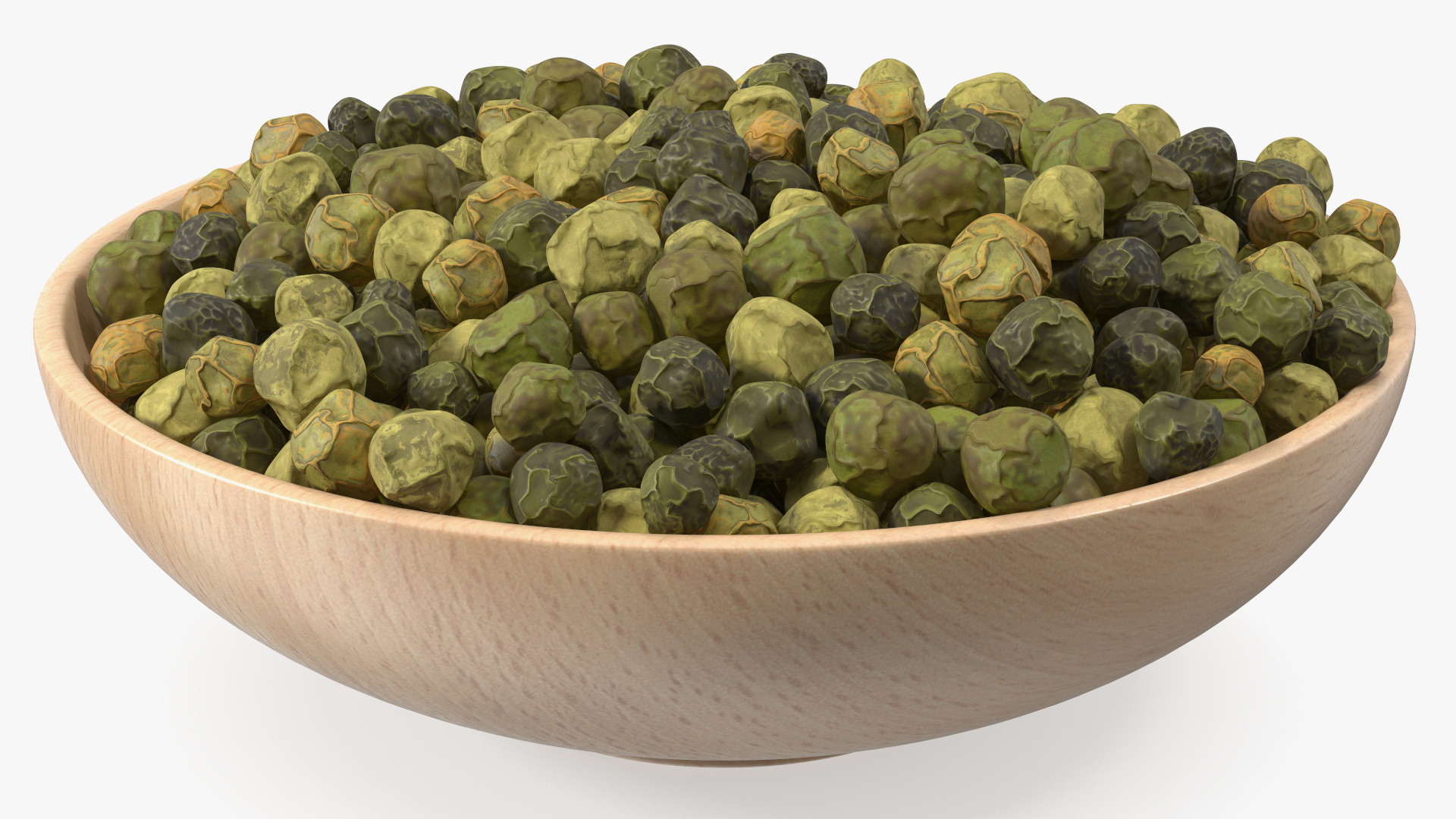 3D model Wooden Bowl with Dried Green Peppercorns