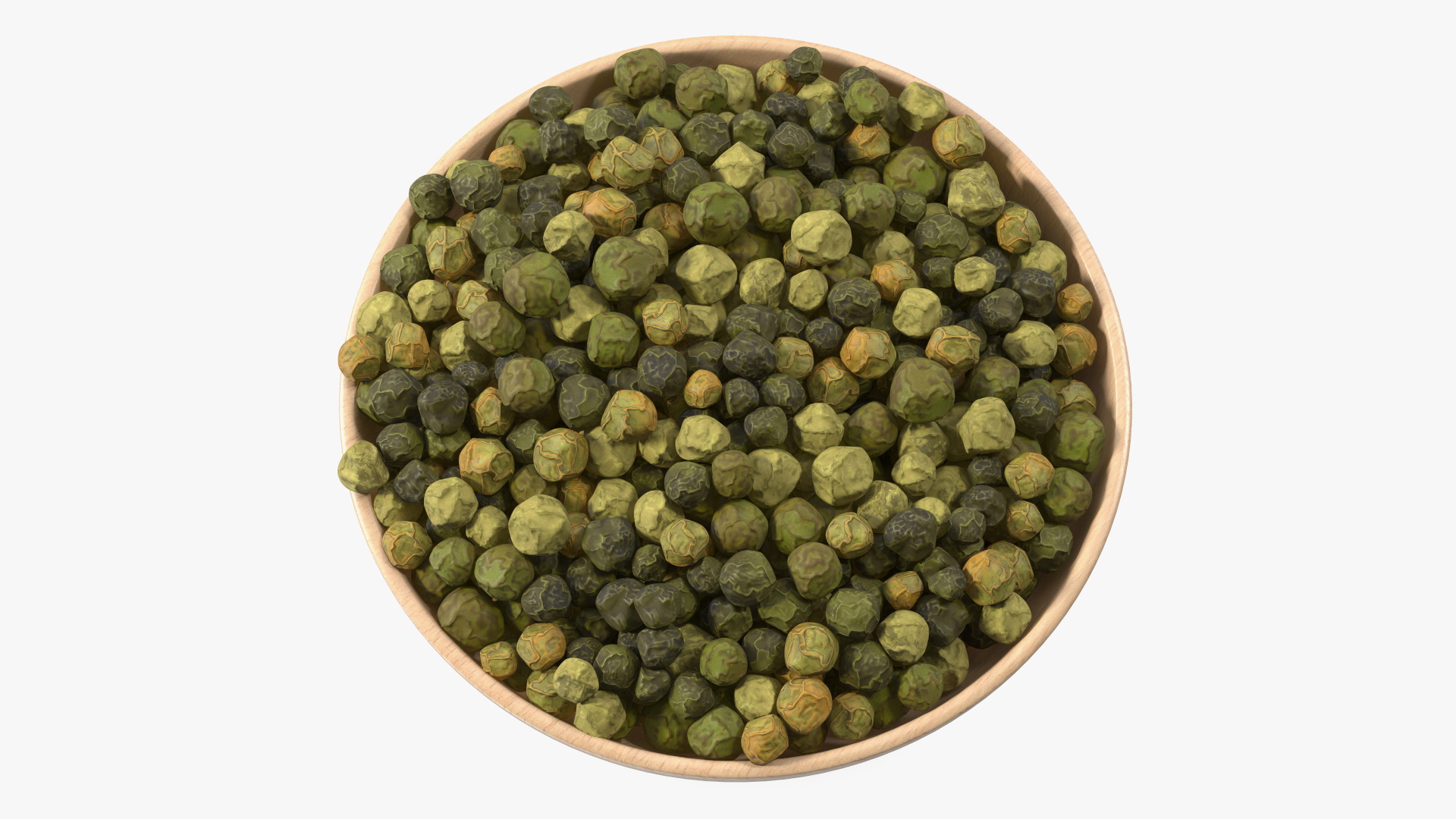 3D model Wooden Bowl with Dried Green Peppercorns