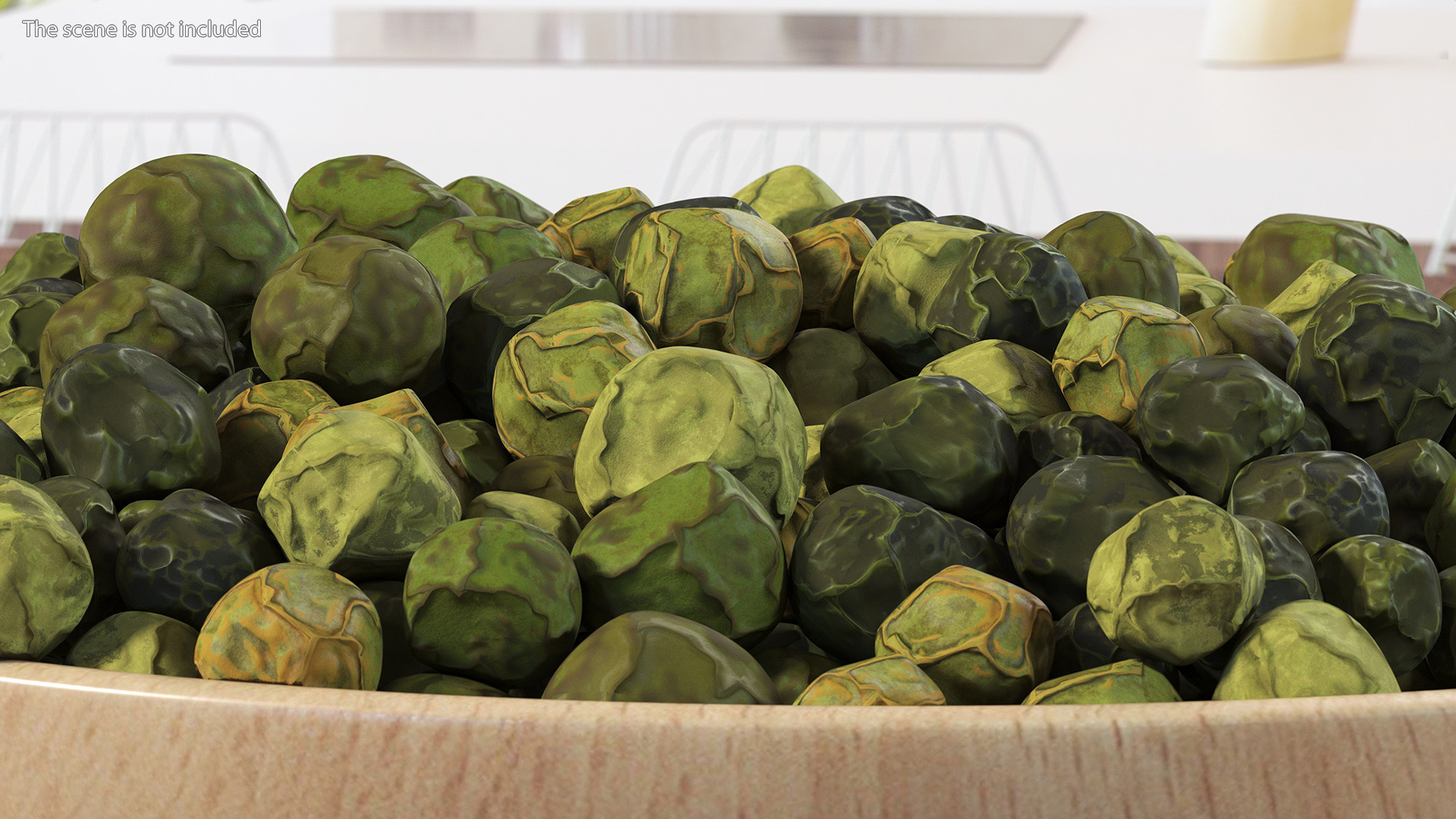 3D model Wooden Bowl with Dried Green Peppercorns