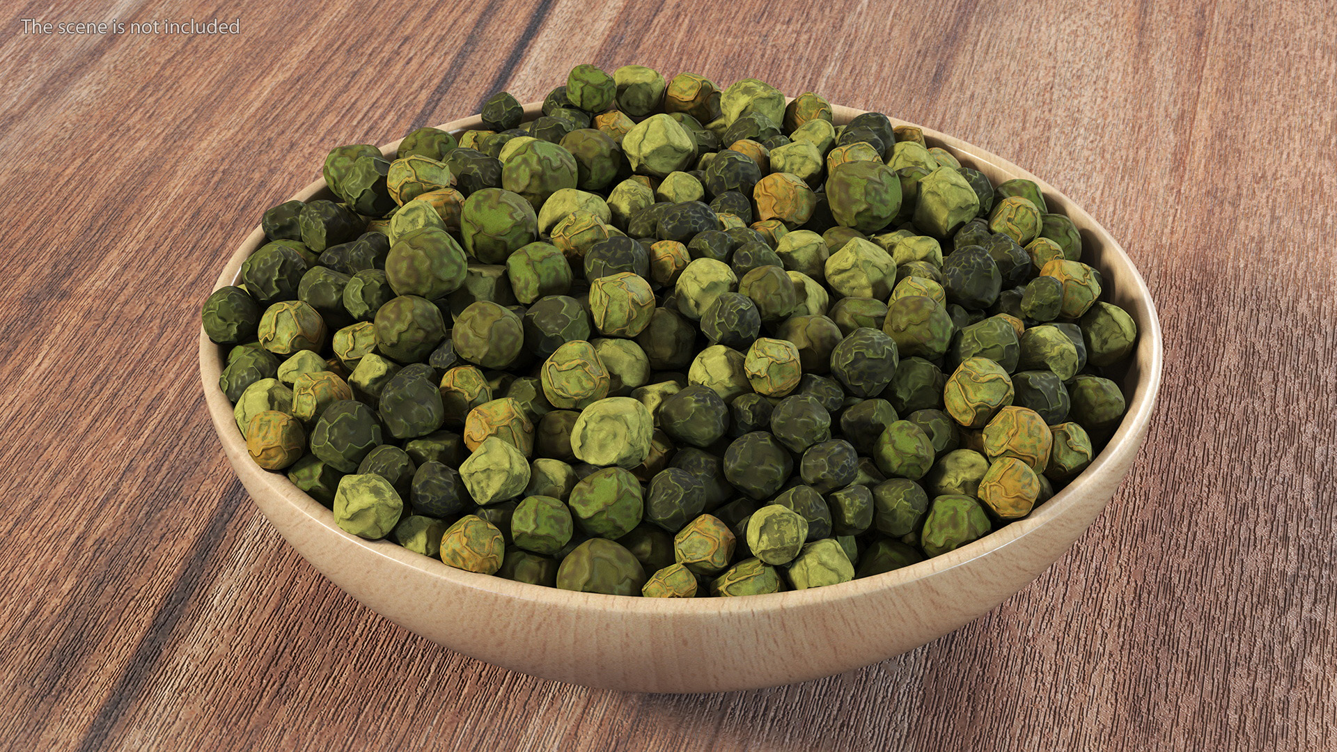 3D model Wooden Bowl with Dried Green Peppercorns