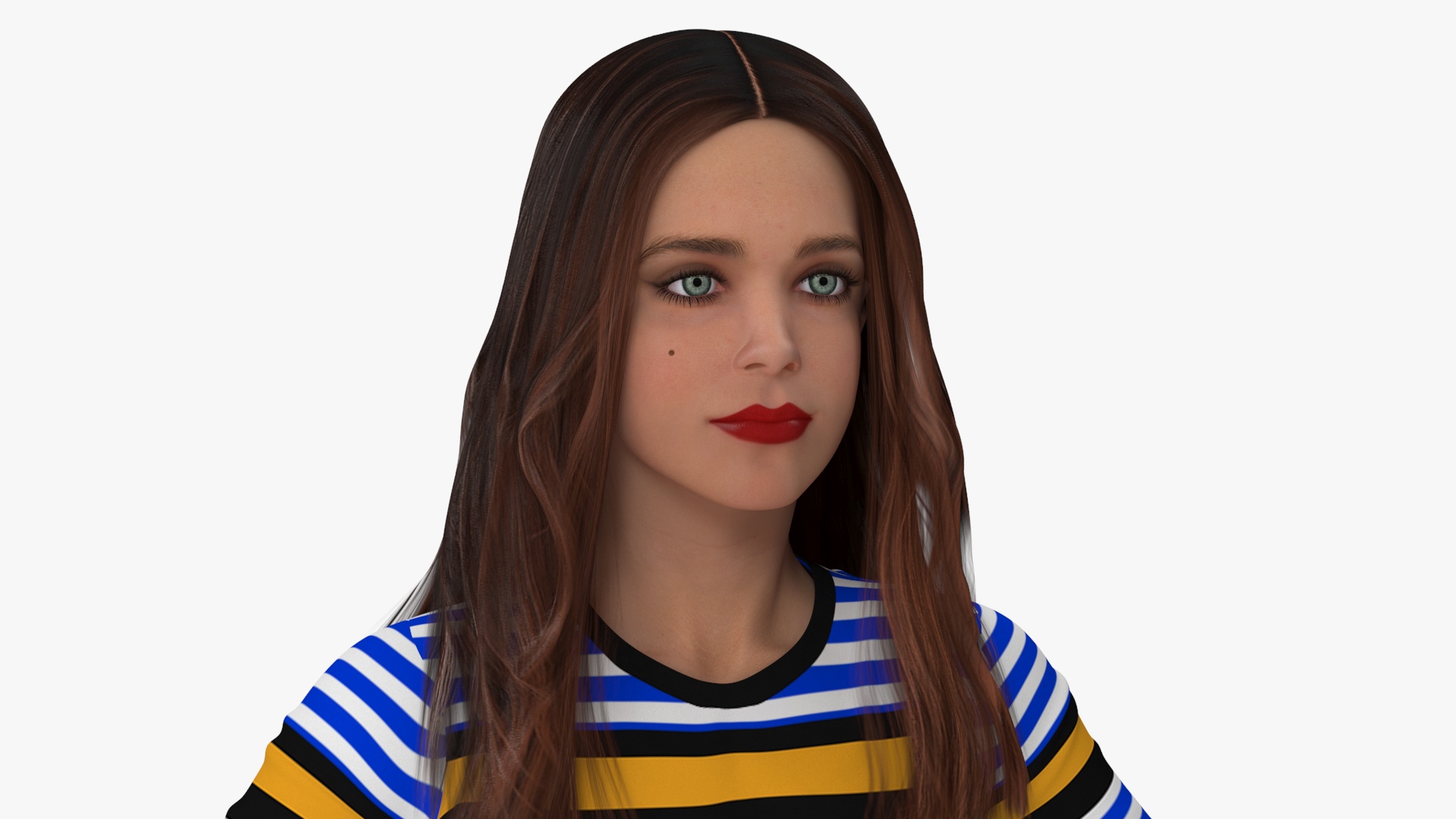 3D Fashionable Caucasian Female Character T-pose with Handbag model