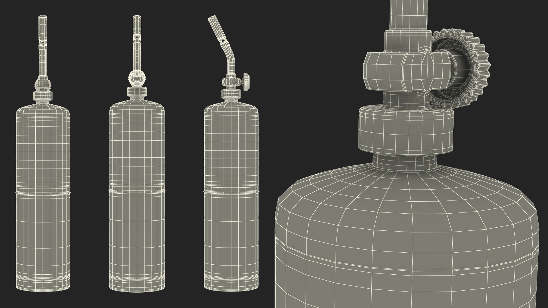 3D model Handheld Propane Torch with Cylinder Kit
