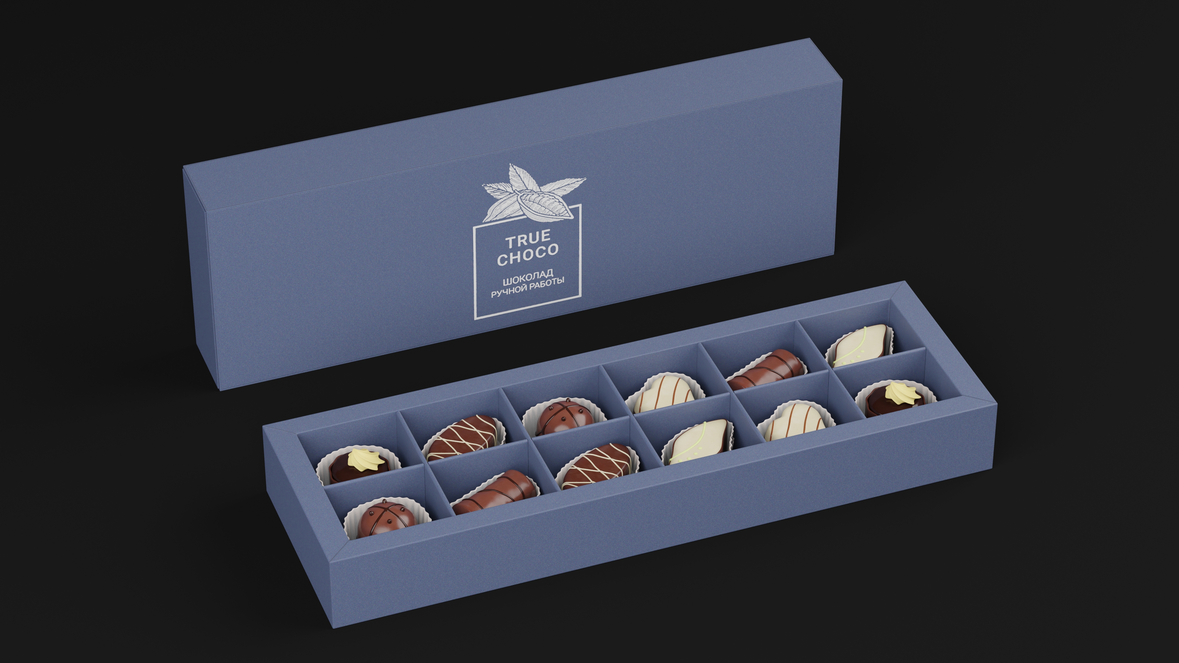 Box of Handmade Chocolates True Choco 3D
