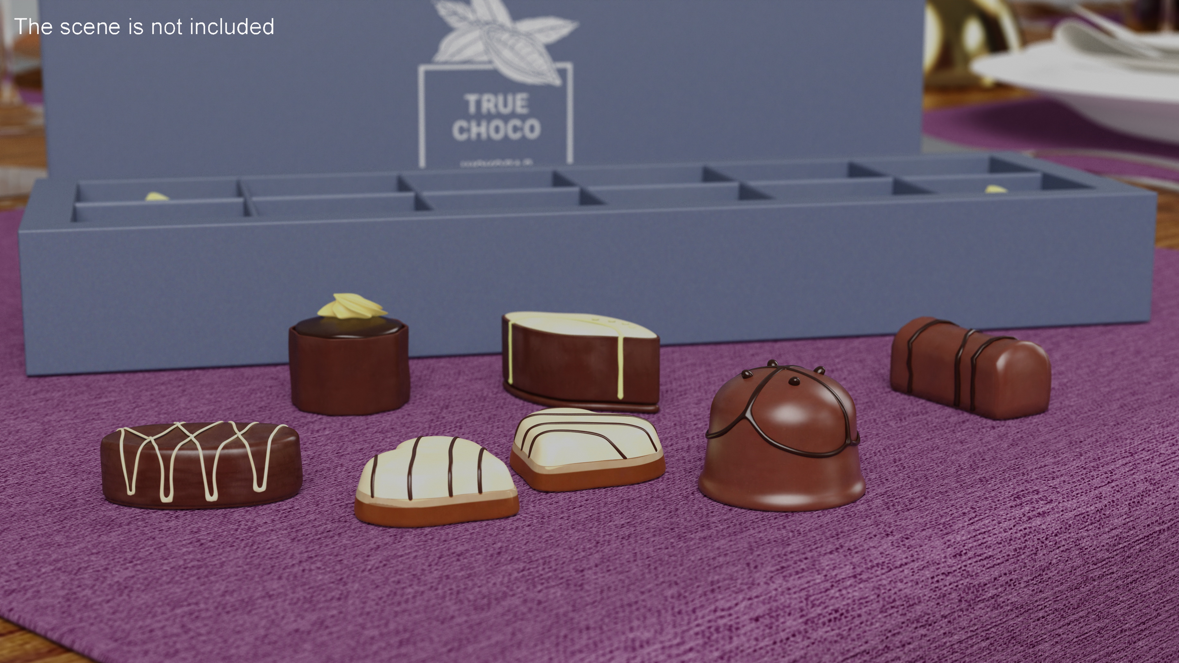 Box of Handmade Chocolates True Choco 3D