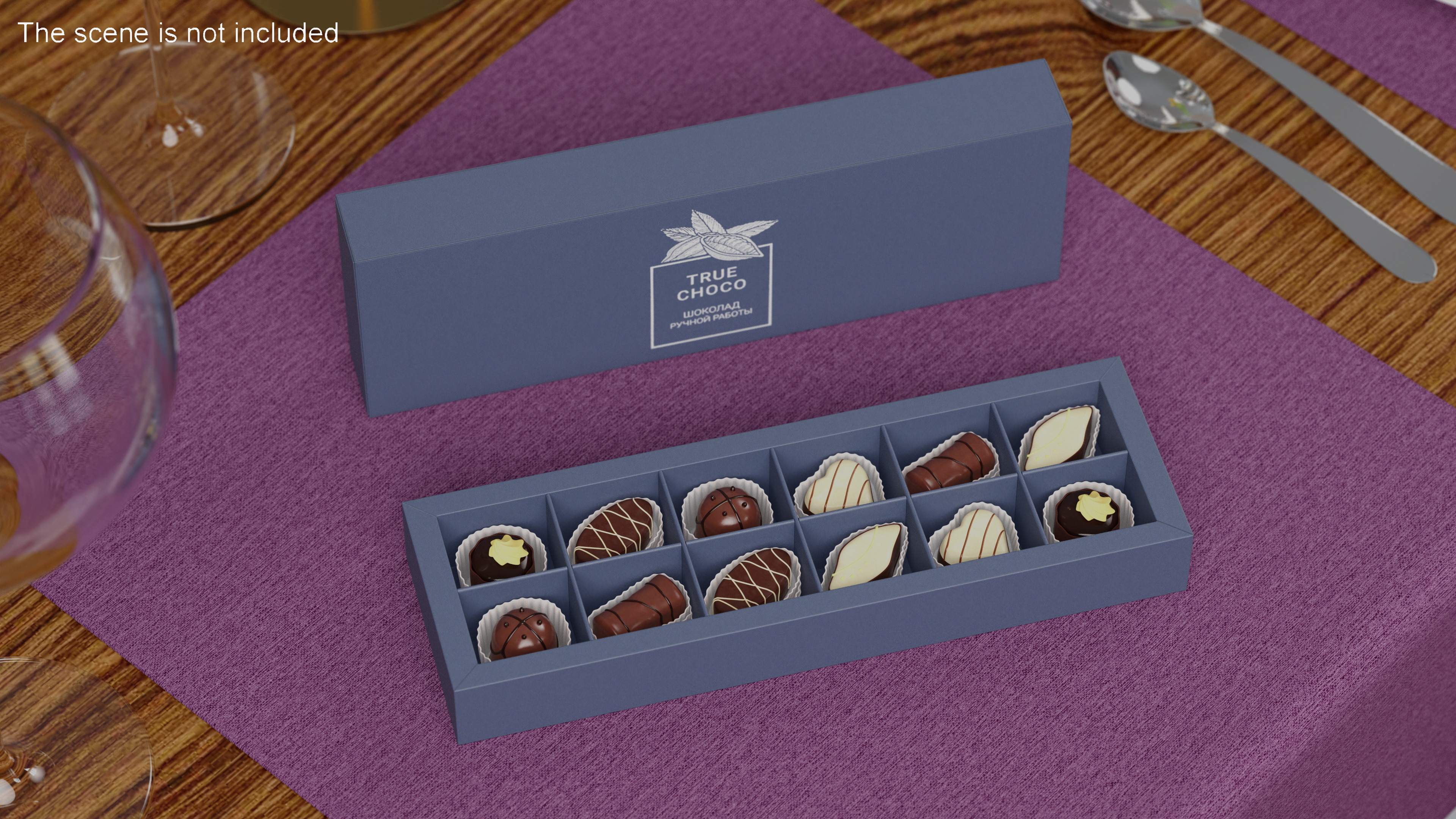 Box of Handmade Chocolates True Choco 3D